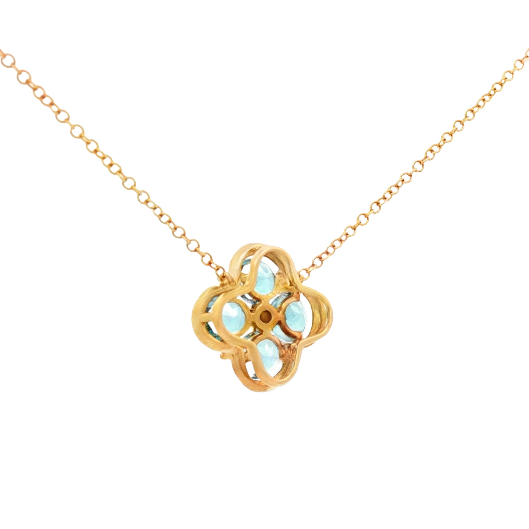 GARGANTILLA FLOR CON TOPACIO Y DIAMANTES