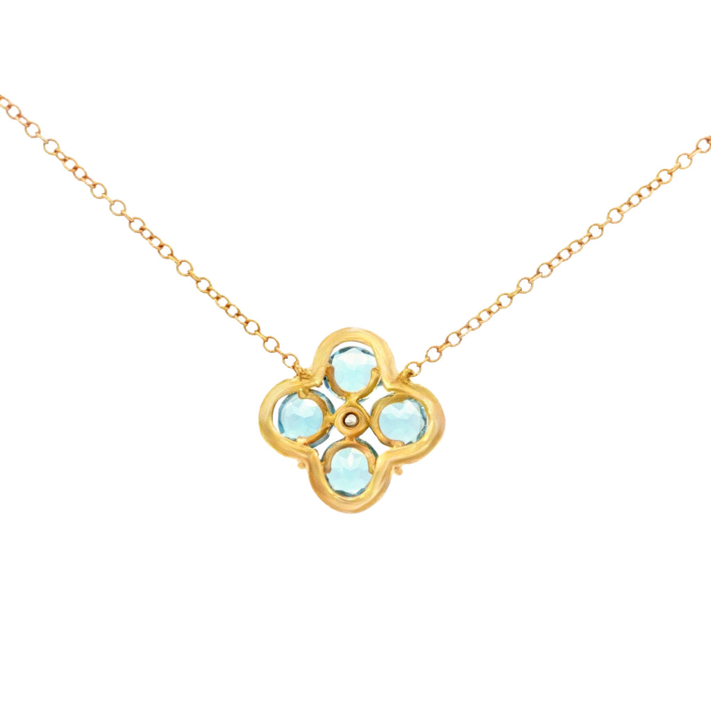 GARGANTILLA FLOR CON TOPACIO Y DIAMANTES