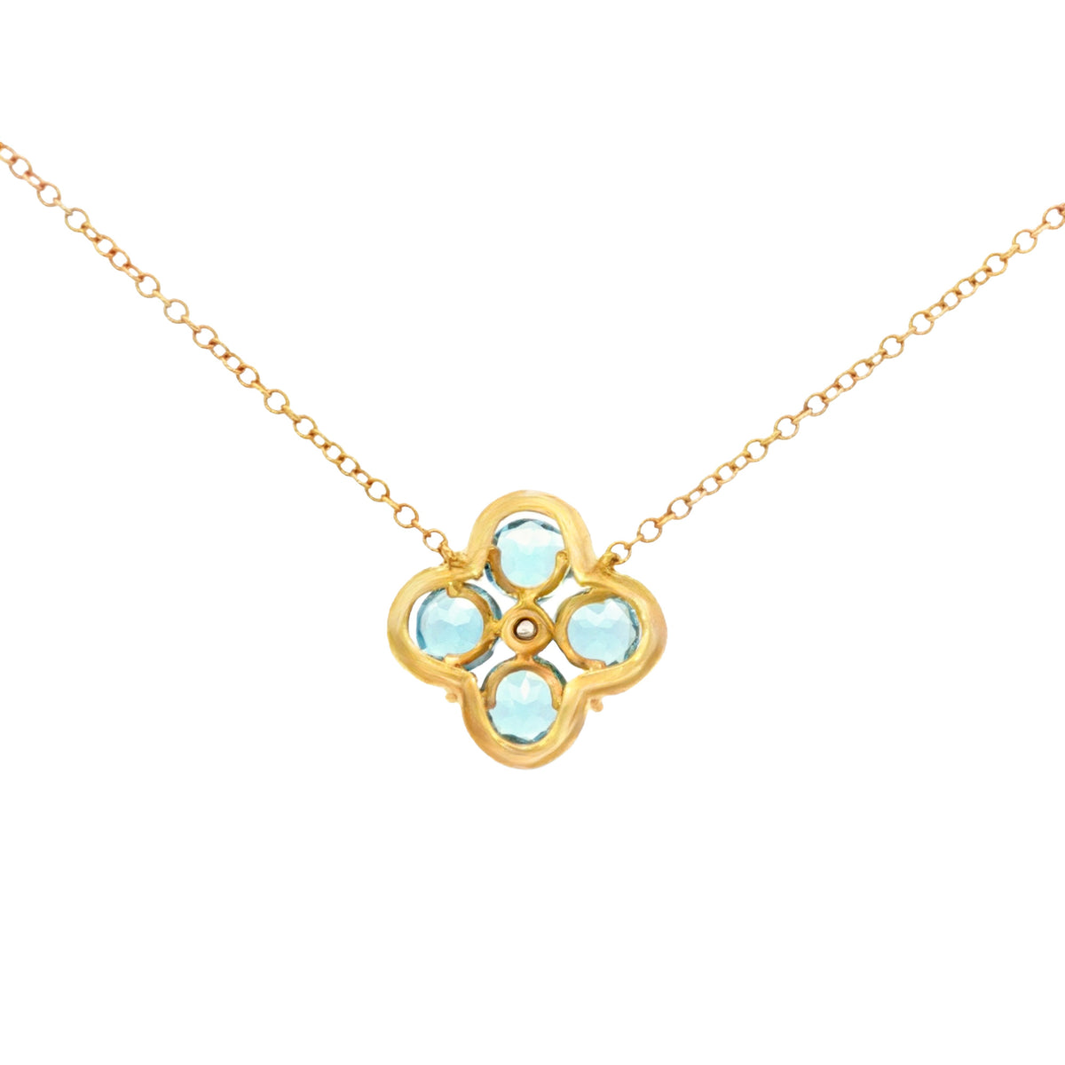 GARGANTILLA FLOR CON TOPACIO Y DIAMANTES