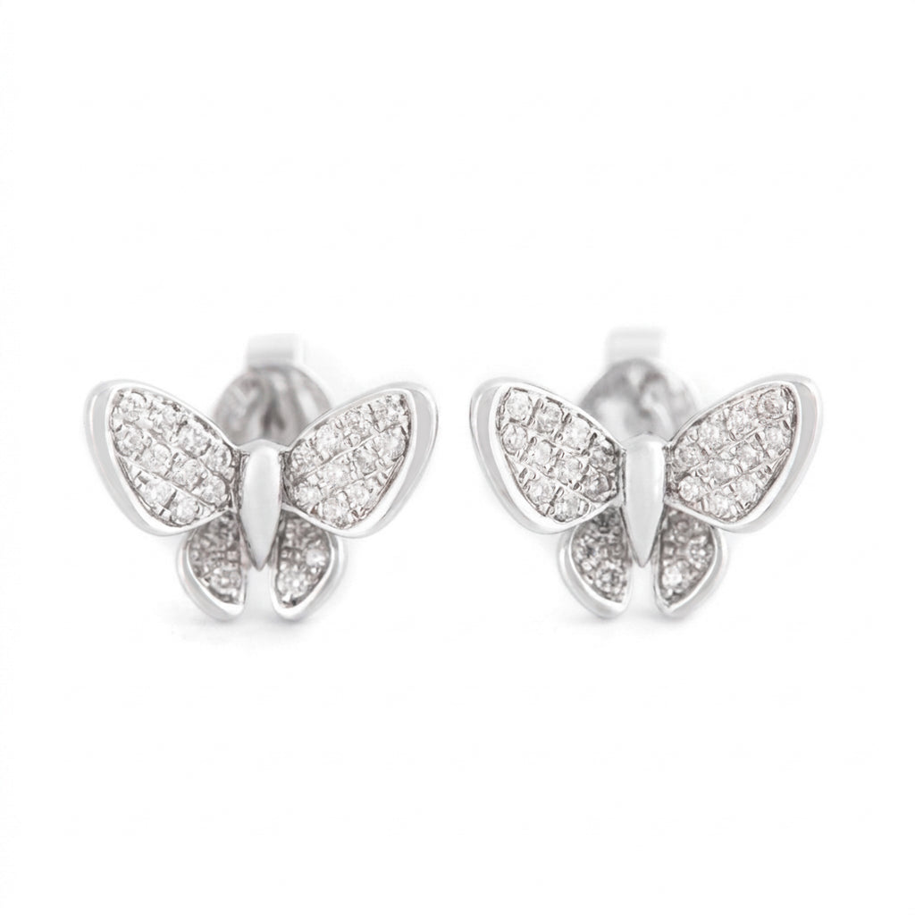 ARETES MARIPOSA CON DIAMANTES