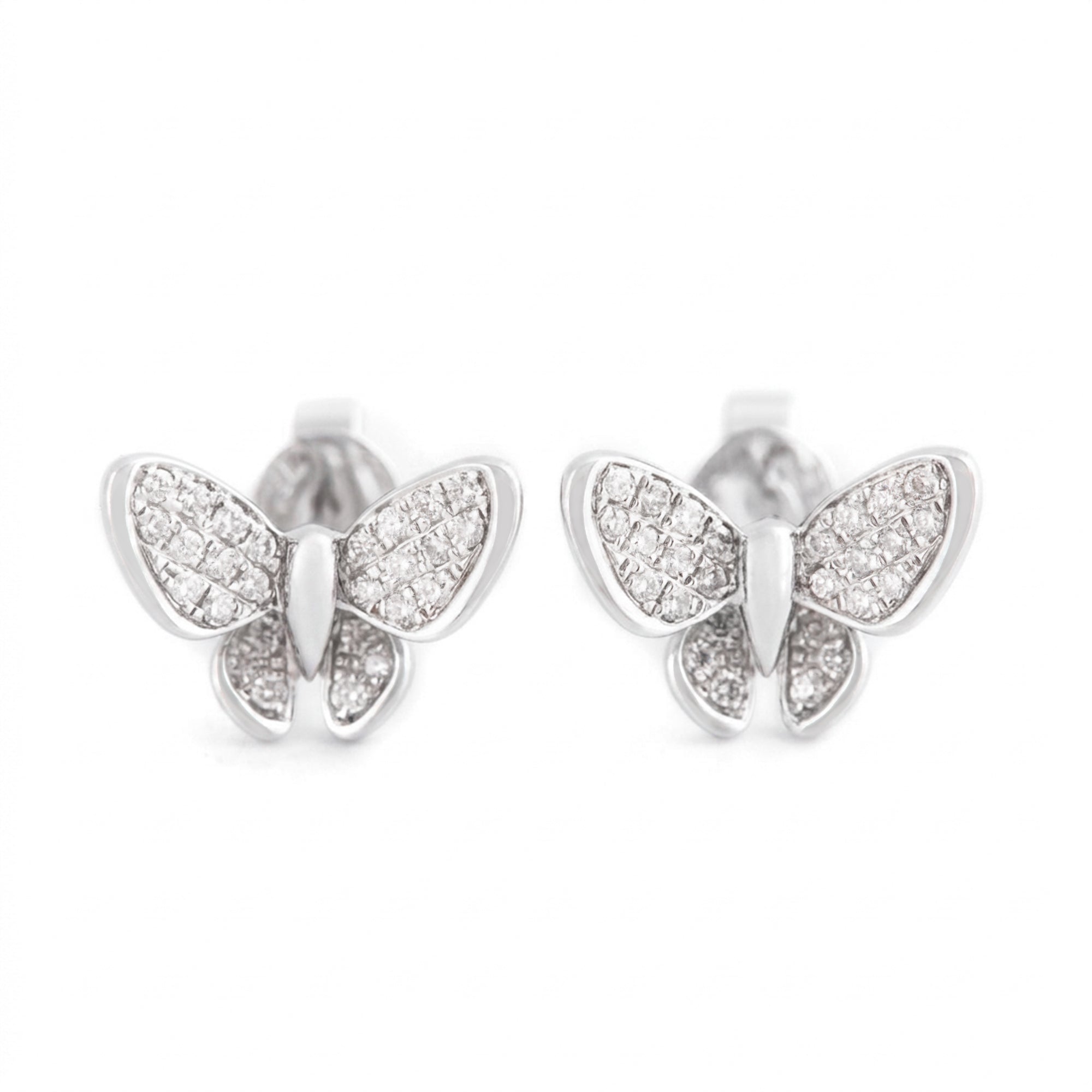 ARETES MARIPOSA CON DIAMANTES