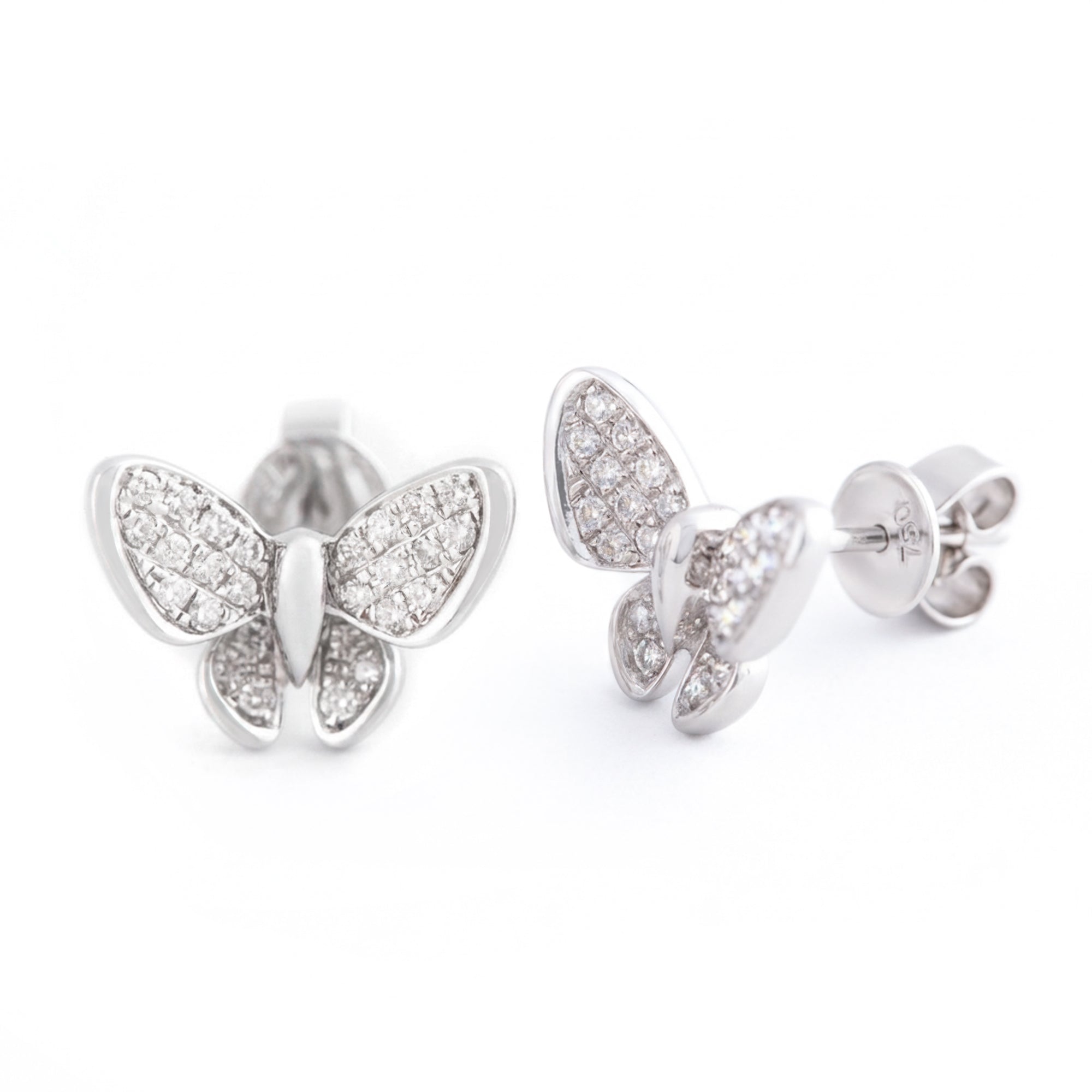 ARETES MARIPOSA CON DIAMANTES