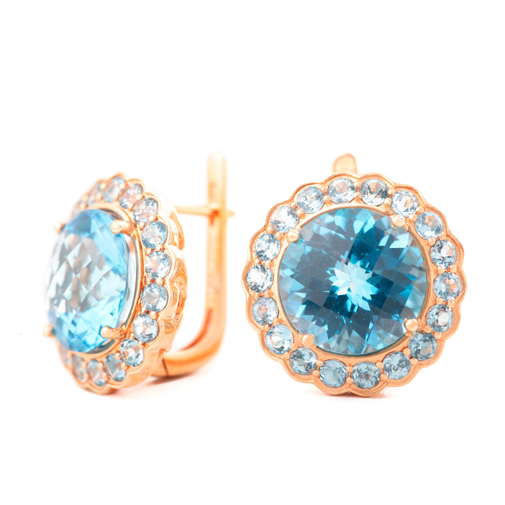 ARETES FLOR CON TOPACIO