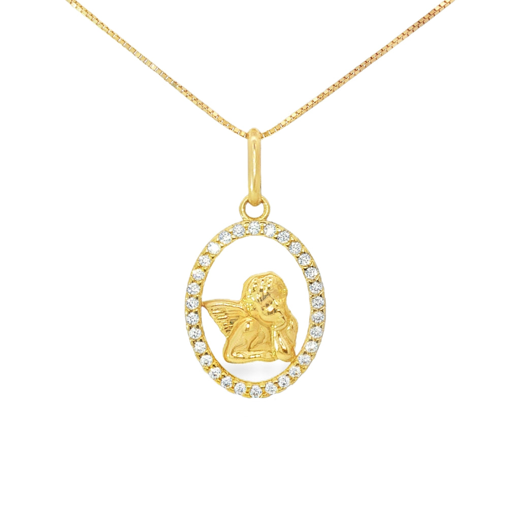 MEDALLA ÁNGEL DE LA GUARDA CON ZIRCONES