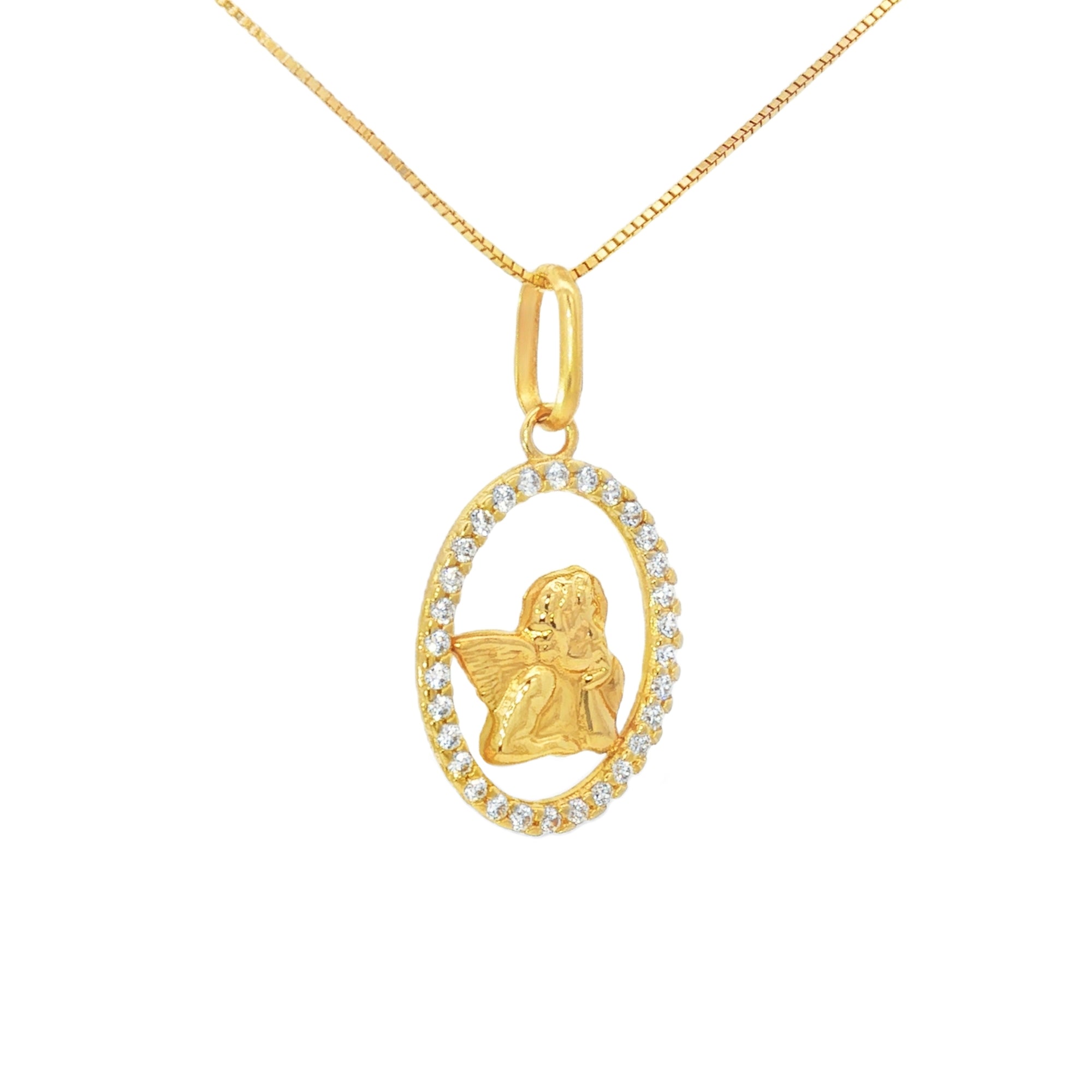 MEDALLA ÁNGEL DE LA GUARDA CON ZIRCONES