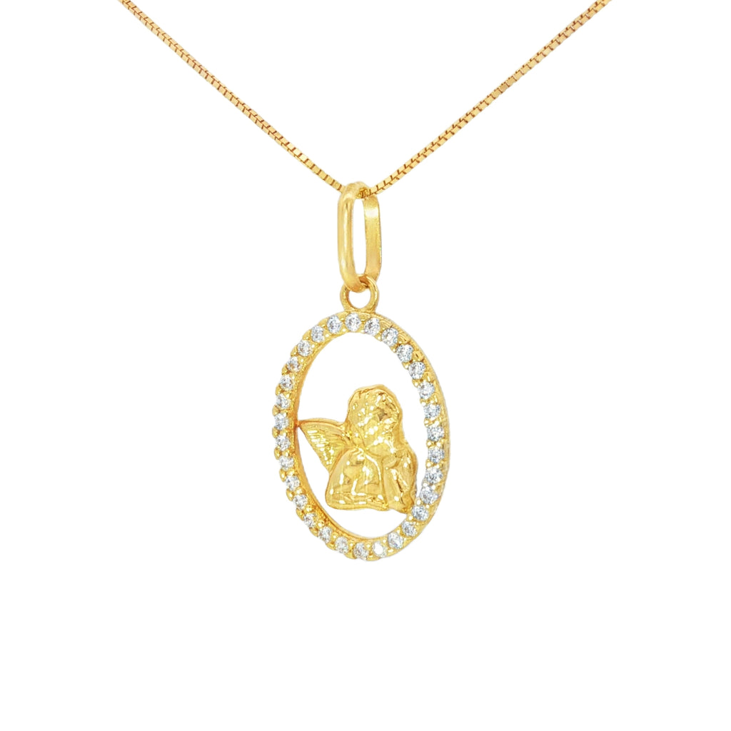 MEDALLA ÁNGEL DE LA GUARDA CON ZIRCONES