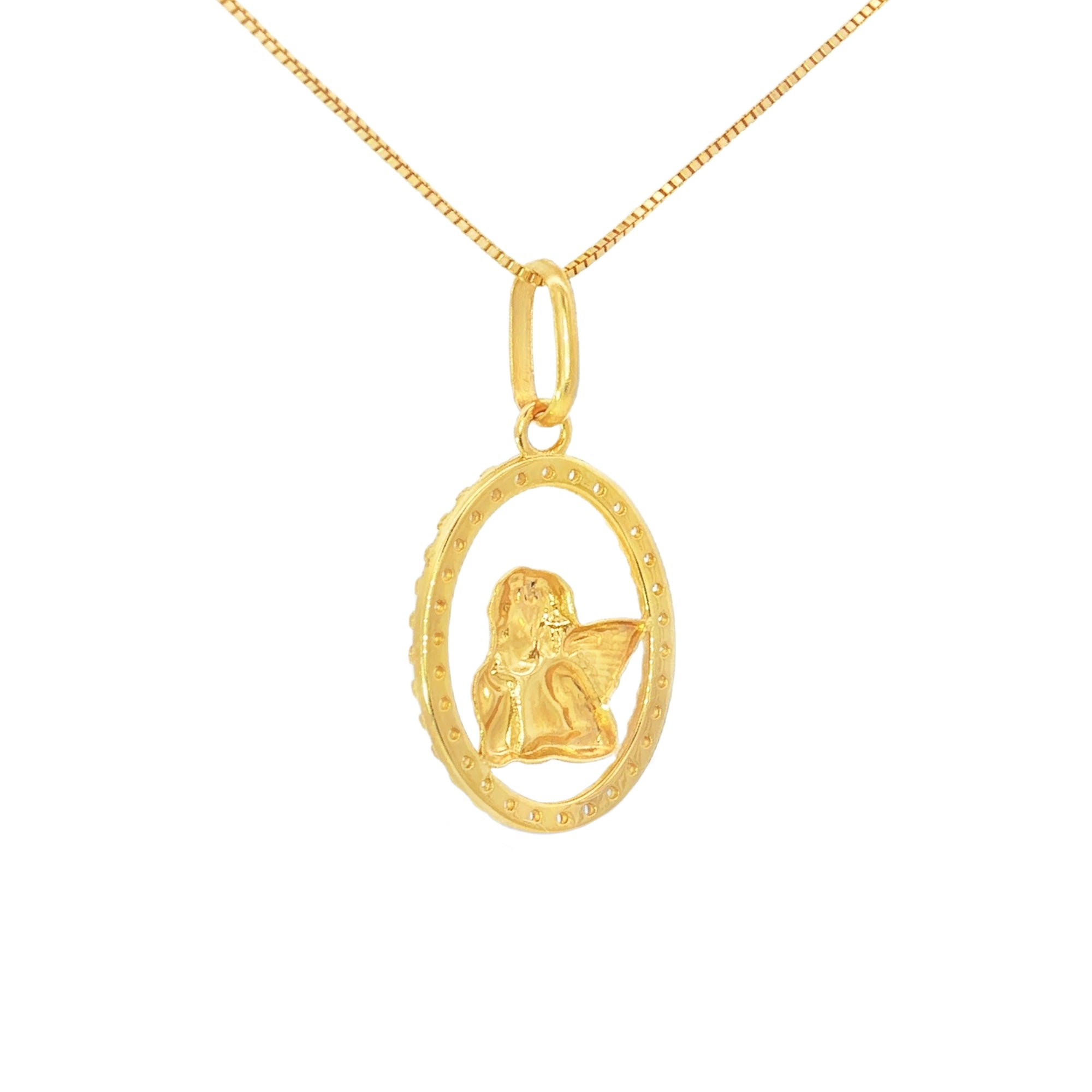 MEDALLA ÁNGEL DE LA GUARDA CON ZIRCONES