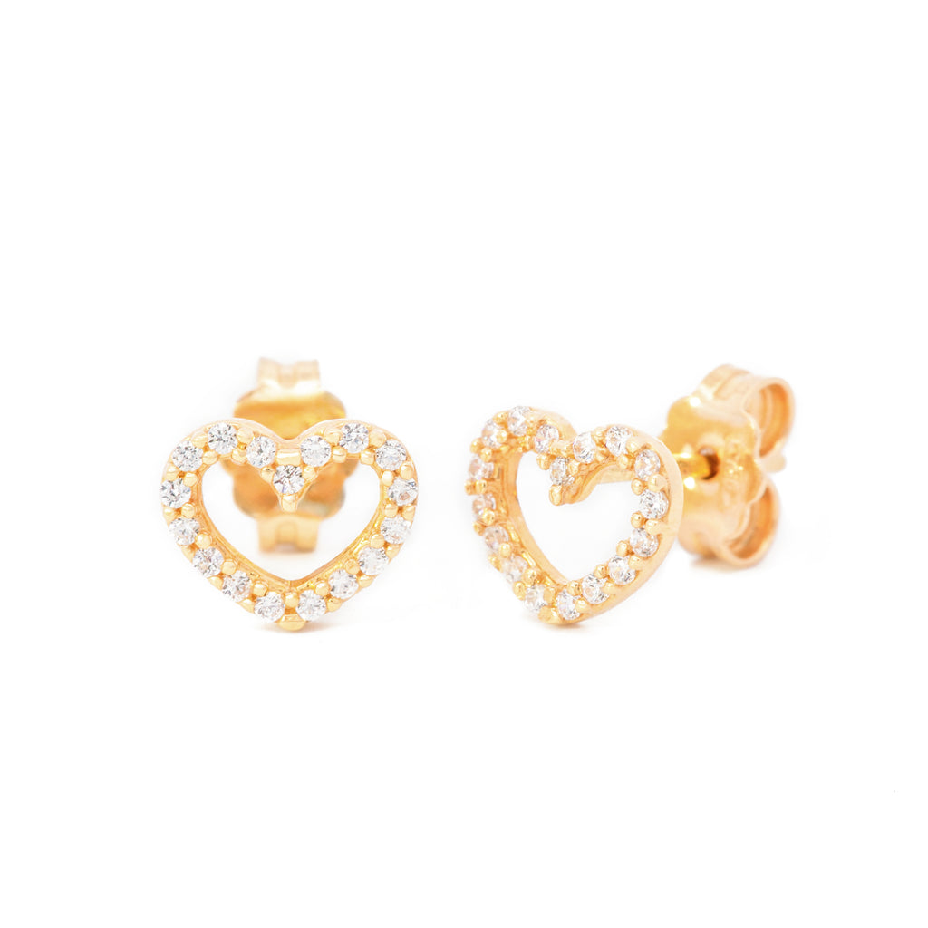 ARETES CORAZÓN SILUETA ZIRCÓN