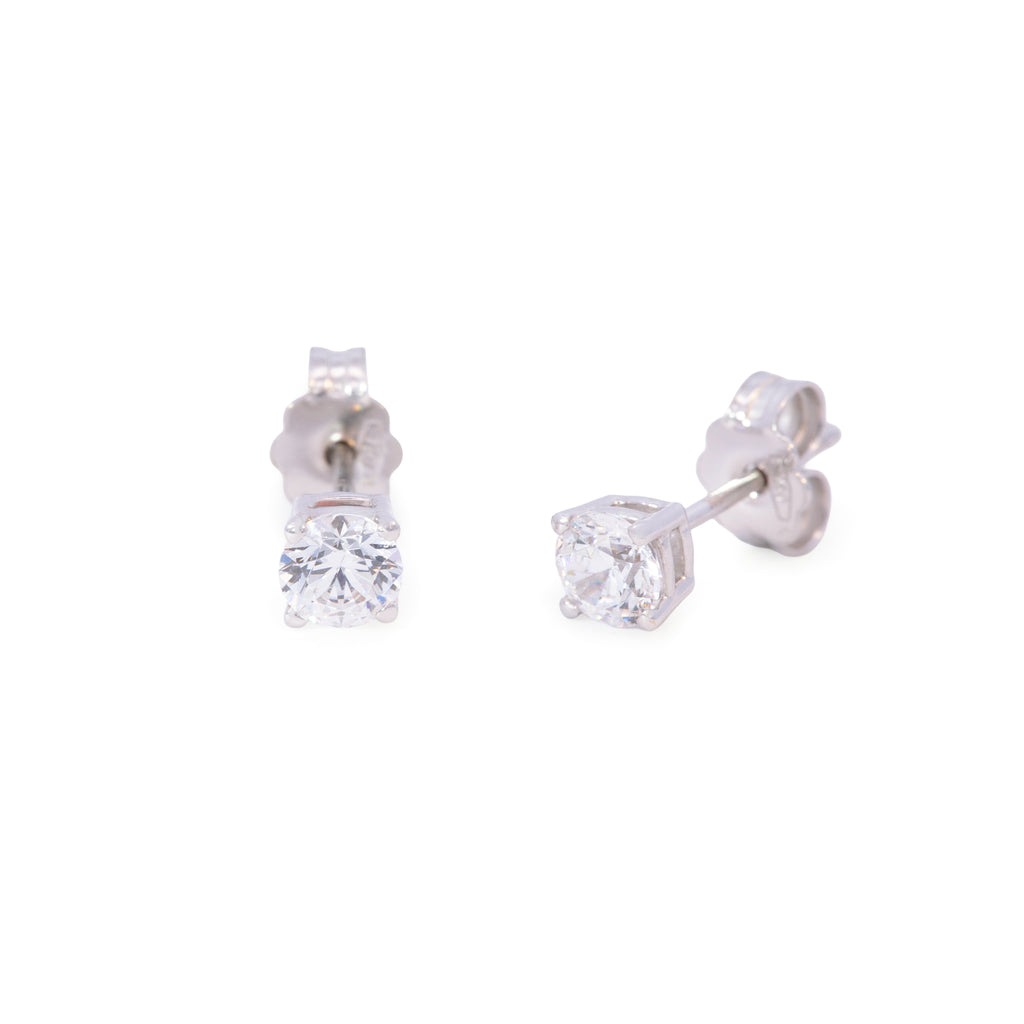 ARETES ORO BLANCO CON ZIRCON
