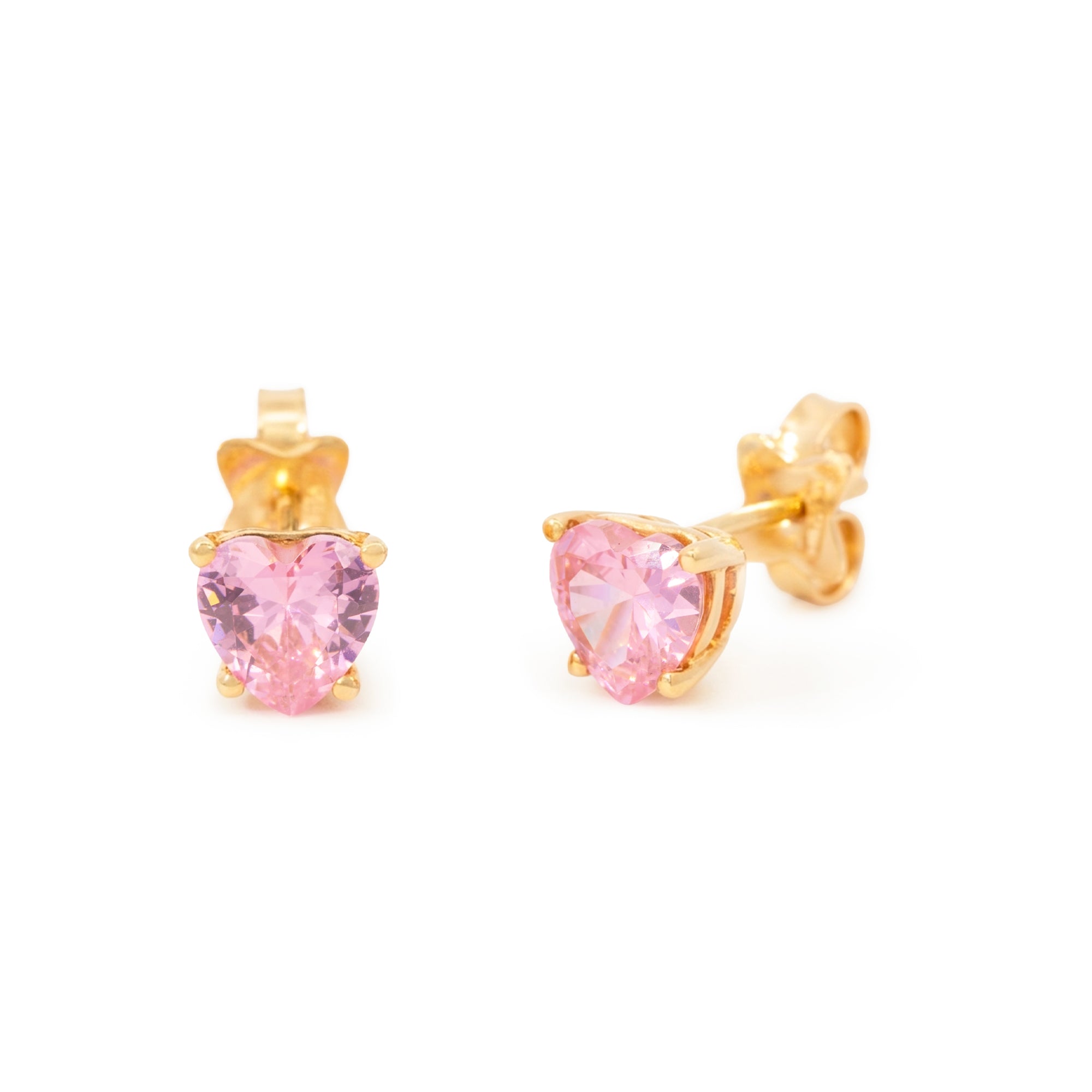 ARETES CORAZÓN ZIRCÓN ROSADO