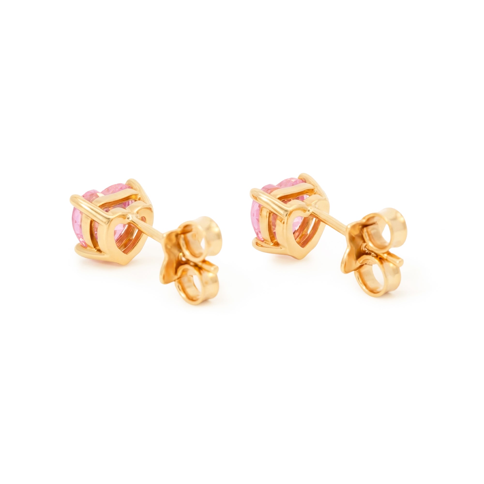 ARETES CORAZÓN ZIRCÓN ROSADO