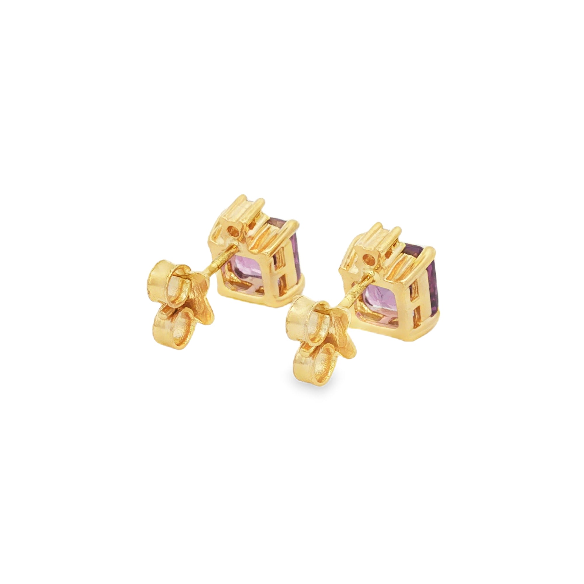 ARETES AMATISTA CON ZIRCONES