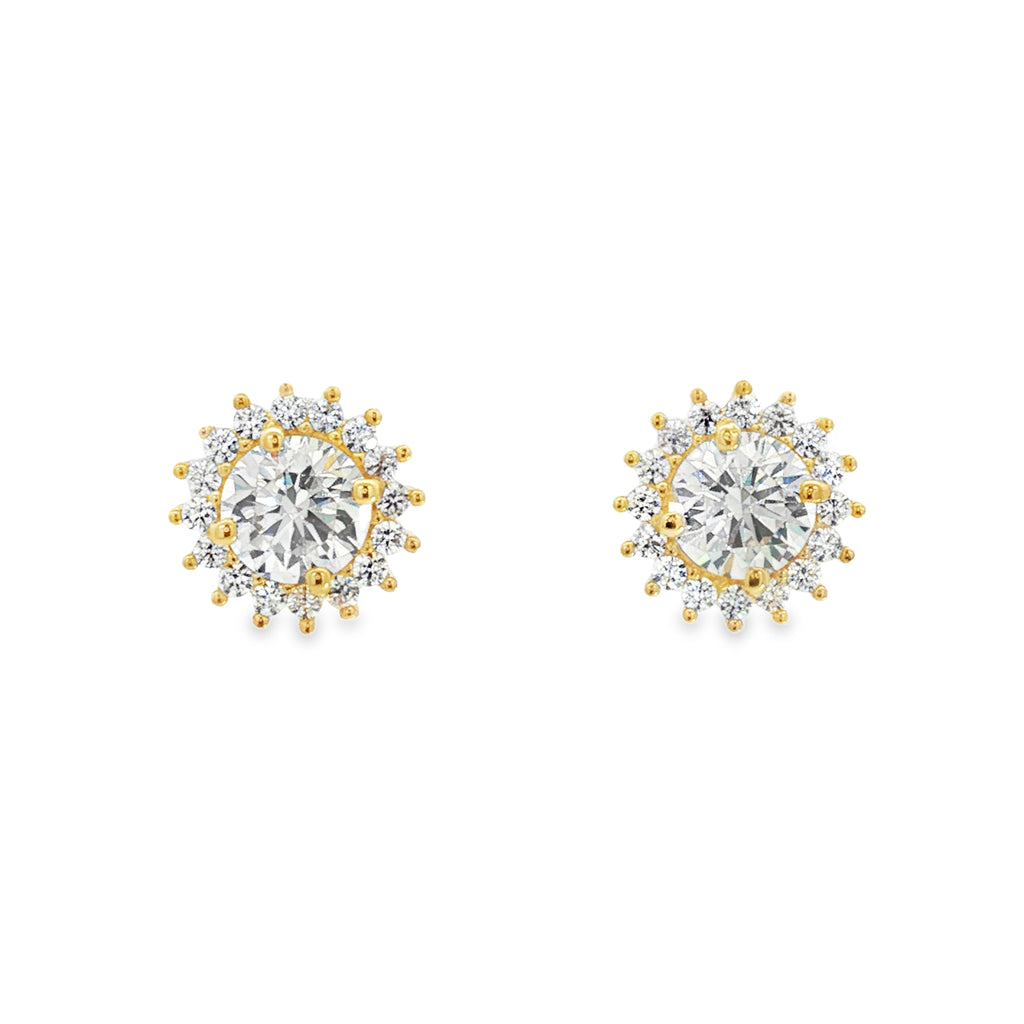 ARETES FLOR PUNTAS ZIRCONES