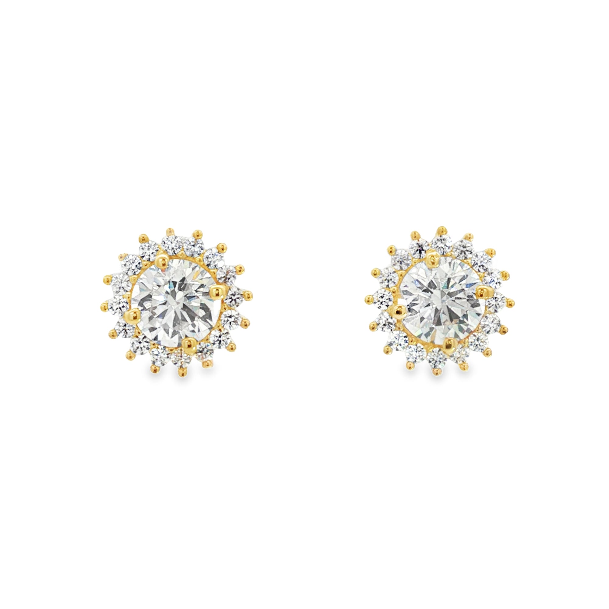 ARETES FLOR PUNTAS ZIRCONES