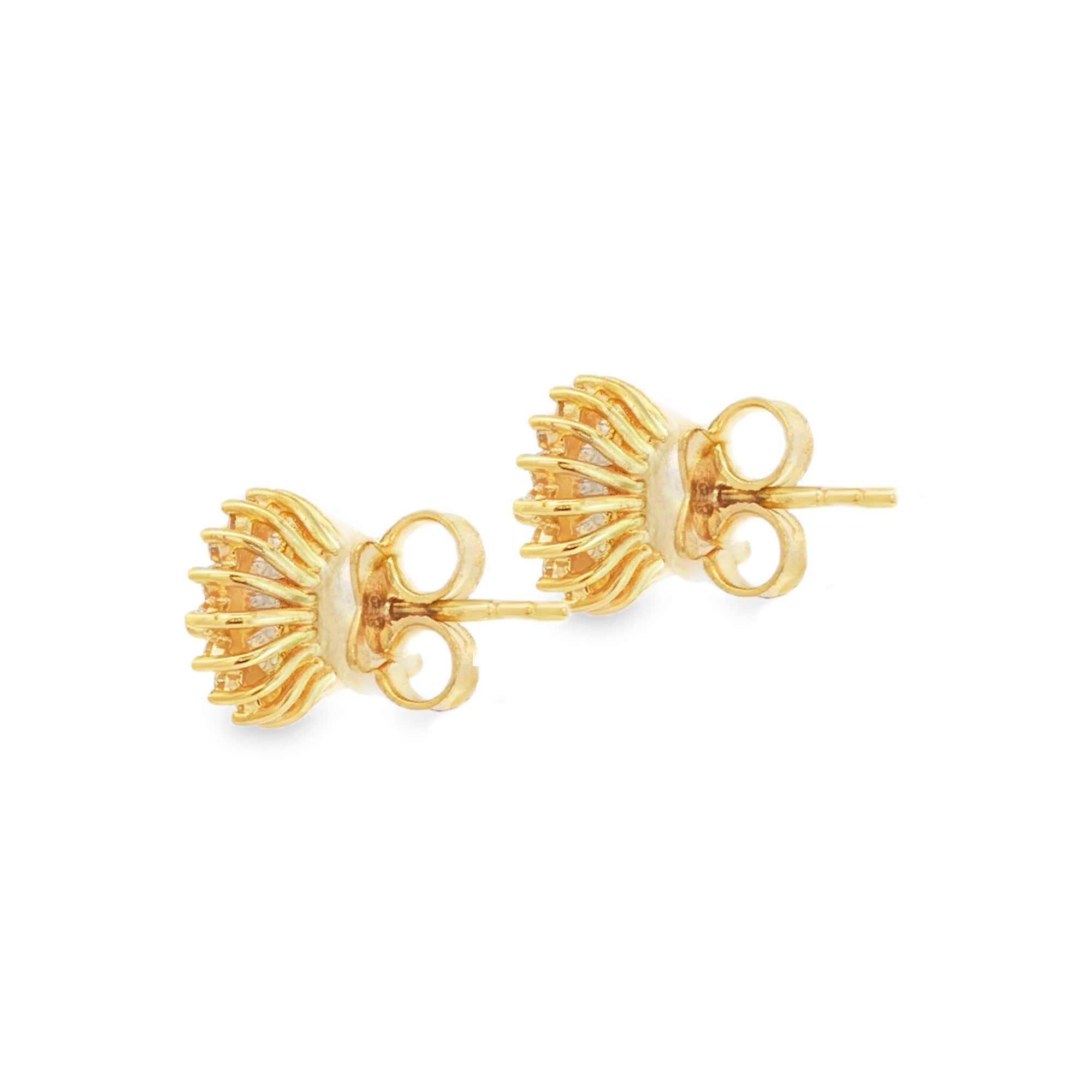 ARETES FLOR PUNTAS ZIRCONES