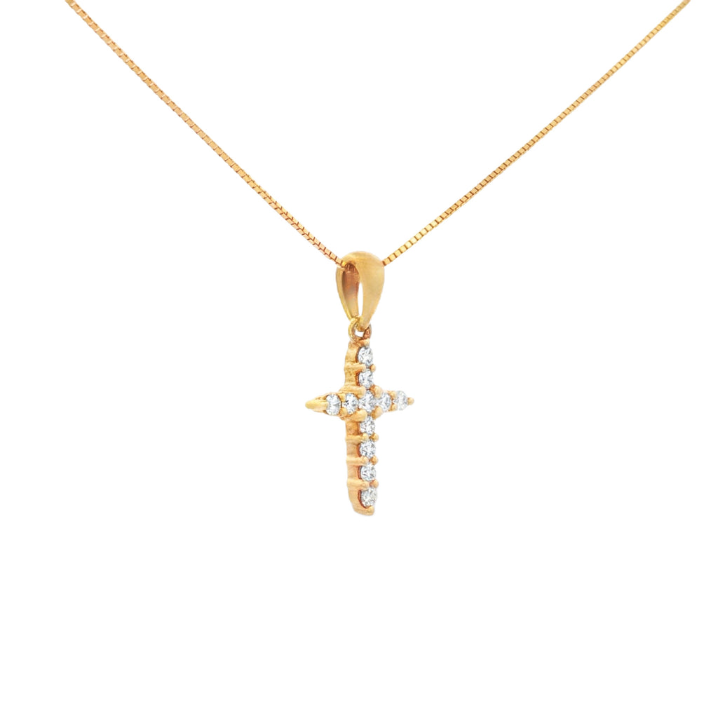 DIJE CRUZ CON DIAMANTES