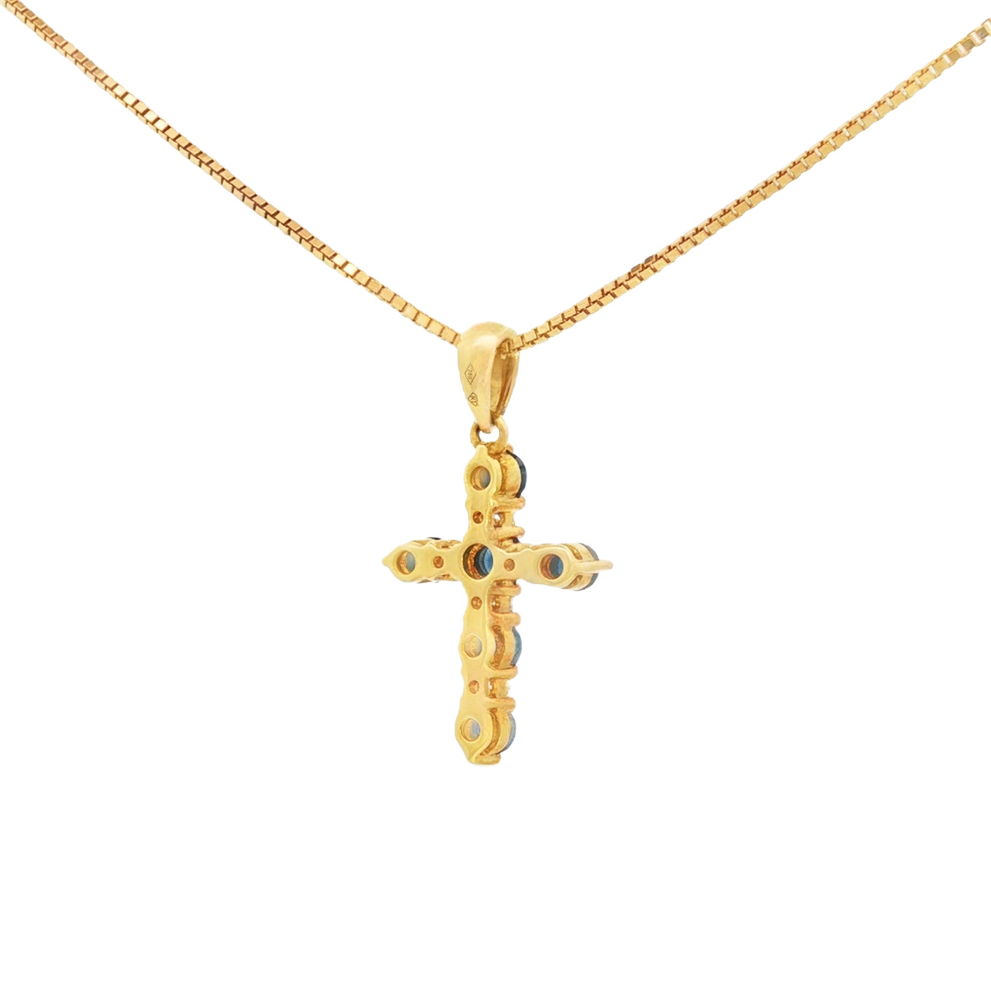 DIJE CRUZ ZAFIROS Y DIAMANTES