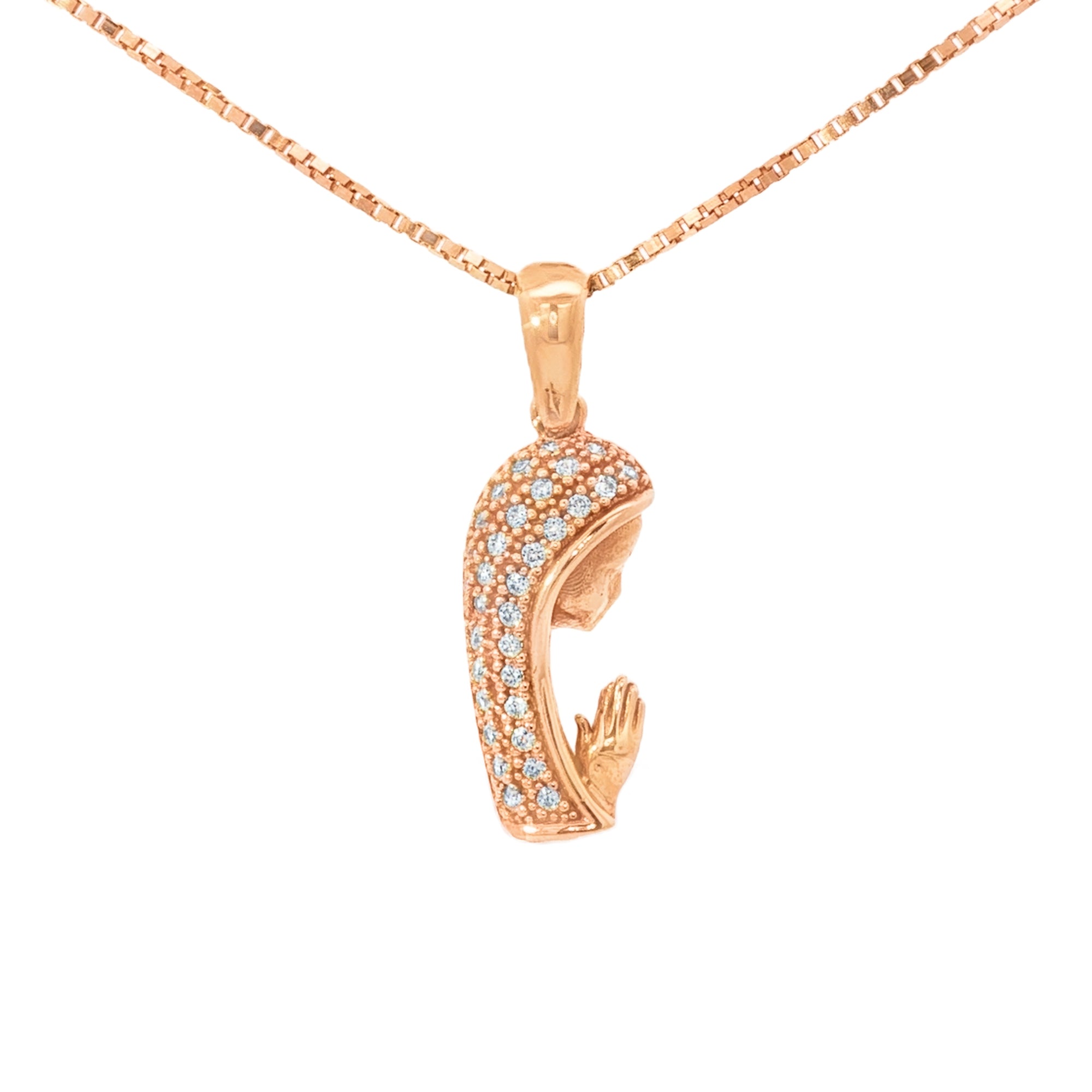 DIJE VIRGEN DEL MANTO CON ZIRCONES
