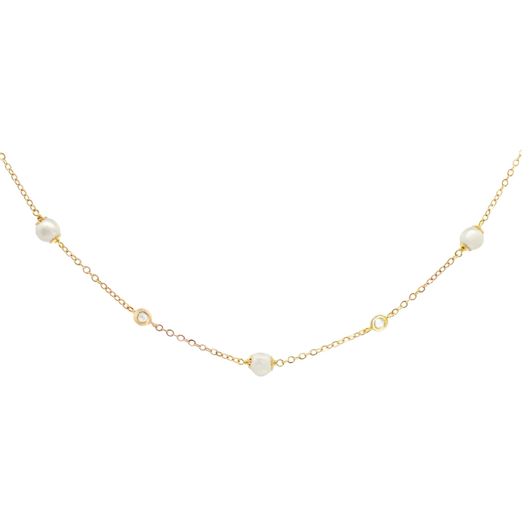 GARGANTILLA PERLA CON ZIRCÓN