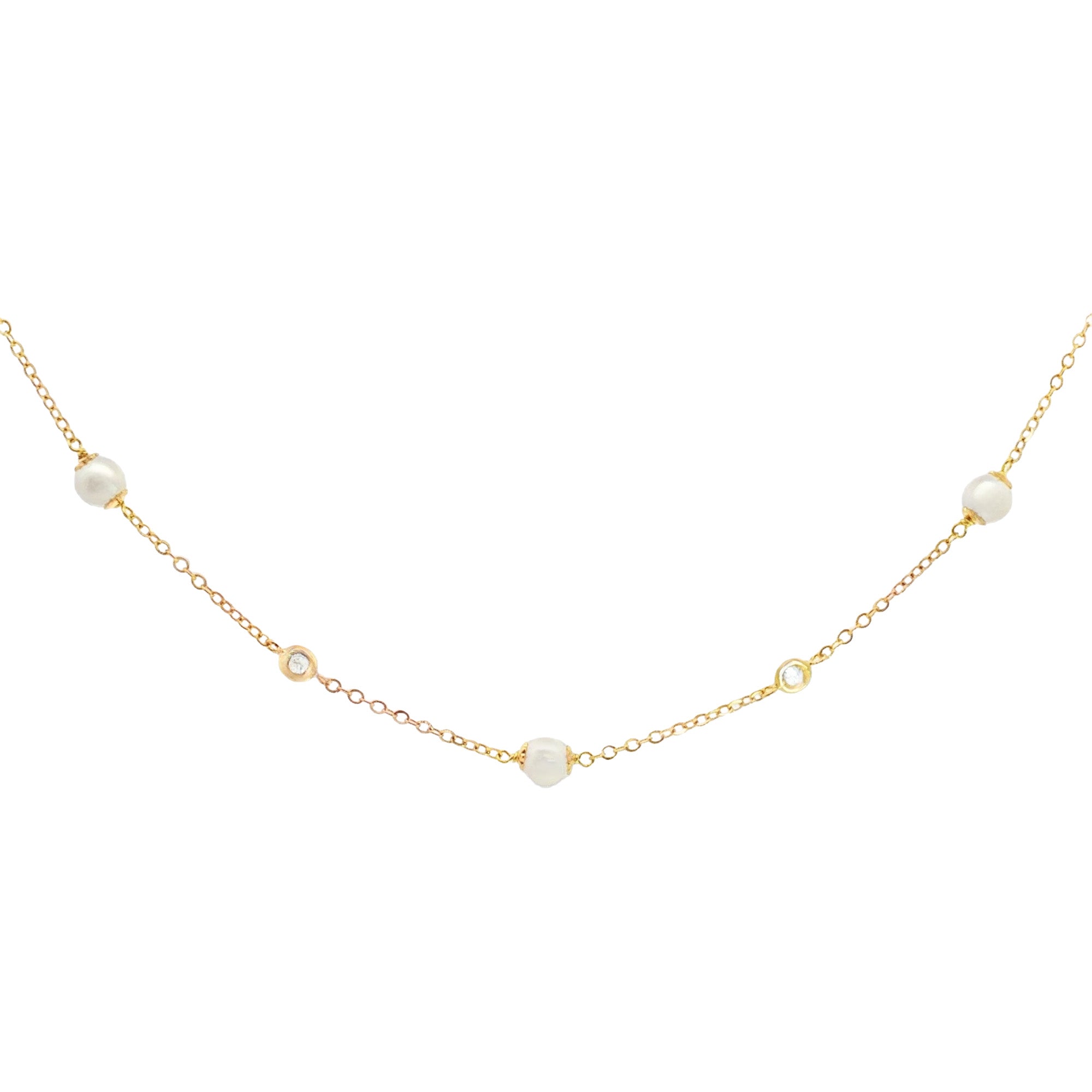 GARGANTILLA PERLA CON ZIRCÓN