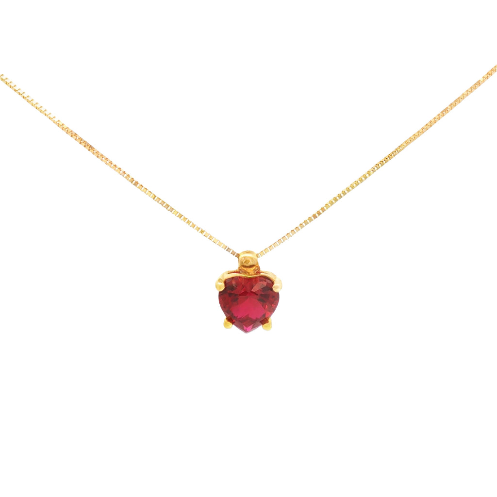 GARGANTILLA CORAZÓN ZIRCÓN ROJO