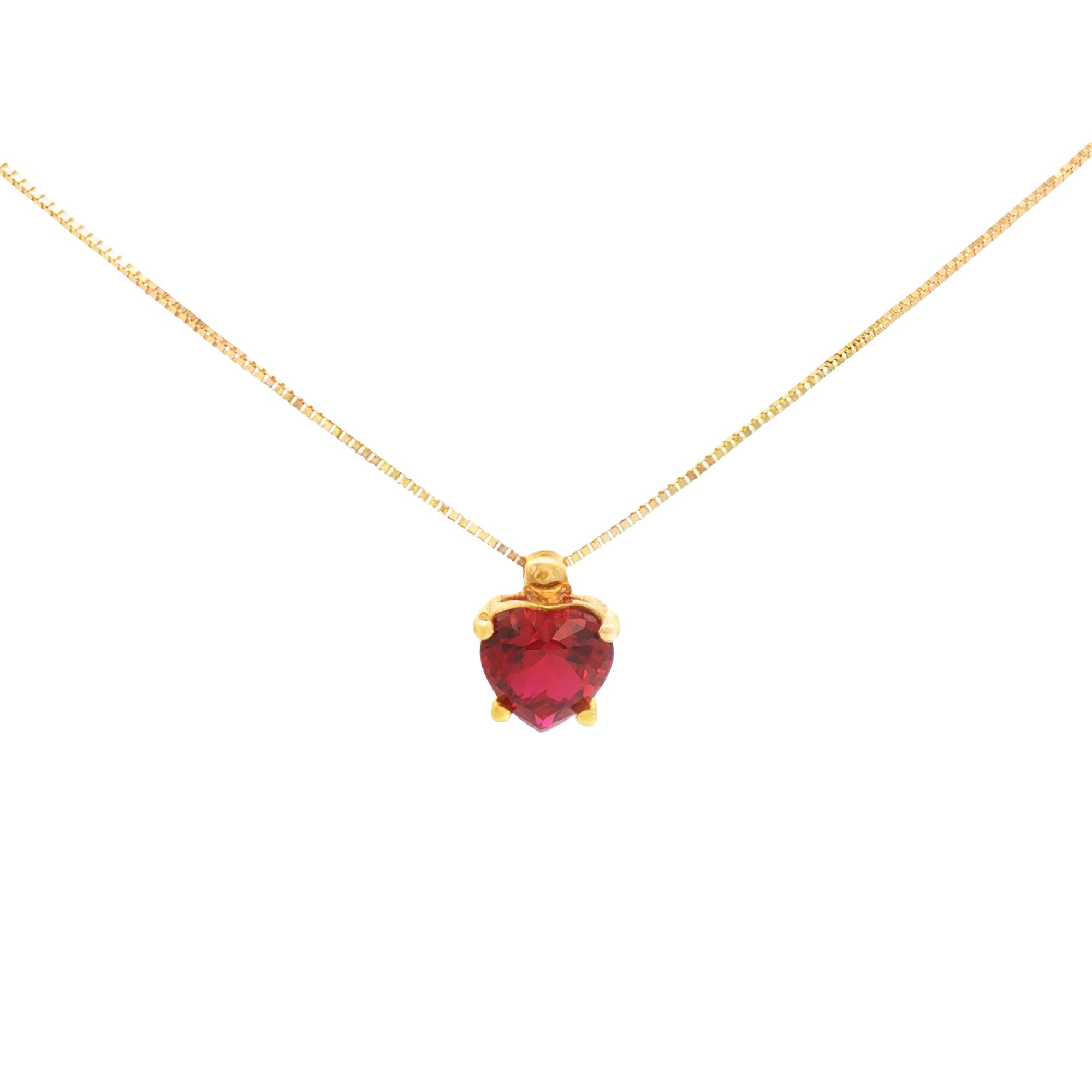 GARGANTILLA CORAZÓN ZIRCÓN ROJO