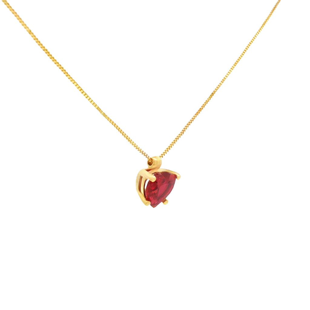 GARGANTILLA CORAZÓN ZIRCÓN ROJO
