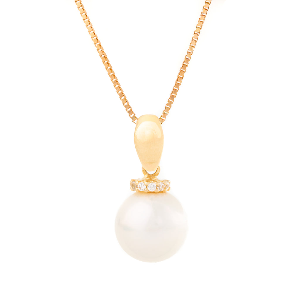 DIJE PERLA 8MM CON ZIRCONES