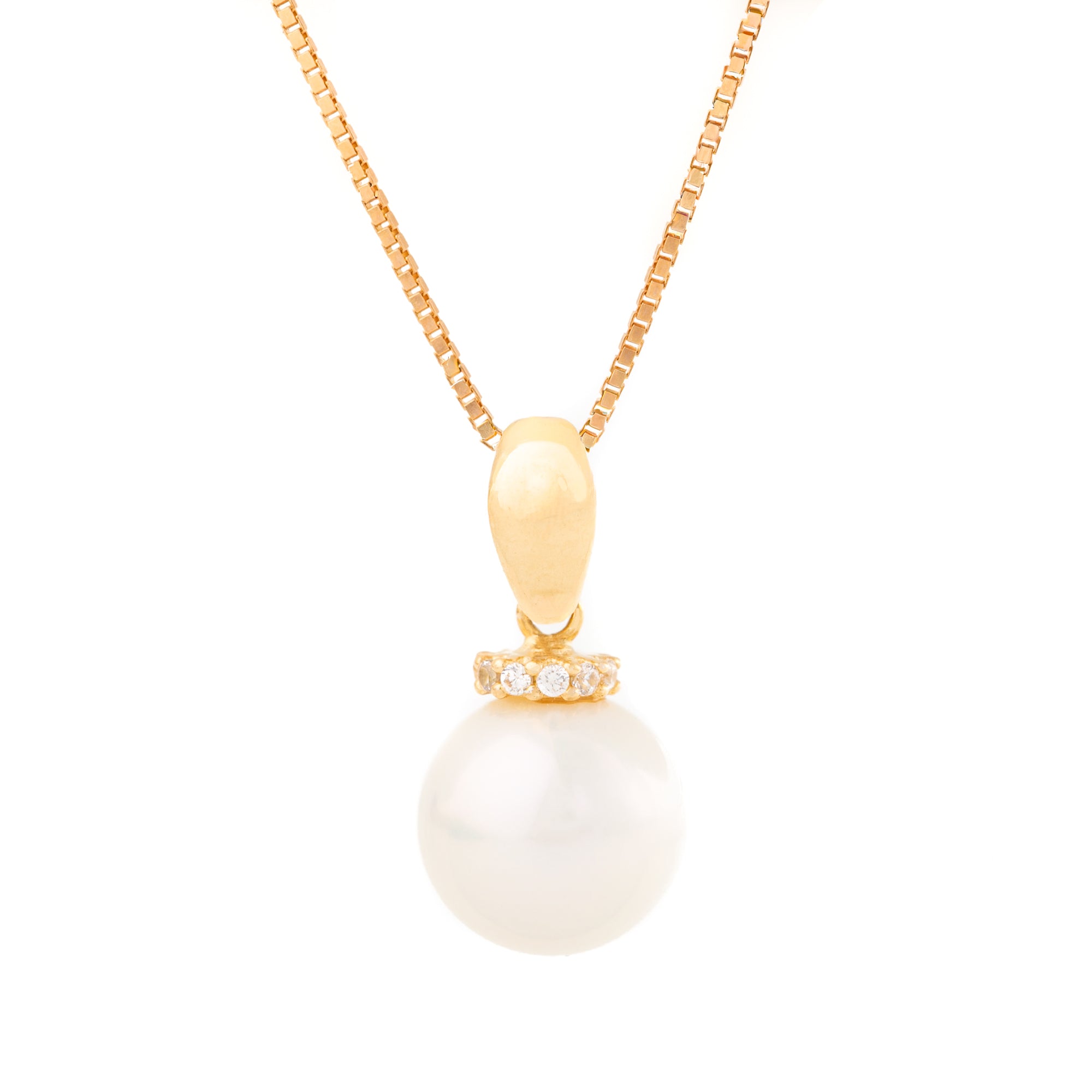 DIJE PERLA 8MM CON ZIRCONES