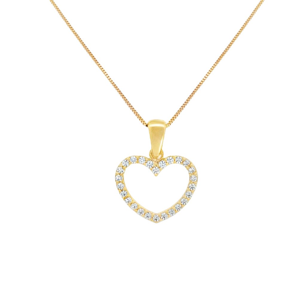 DIJE SILUETA CORAZÓN CON ZIRCONES
