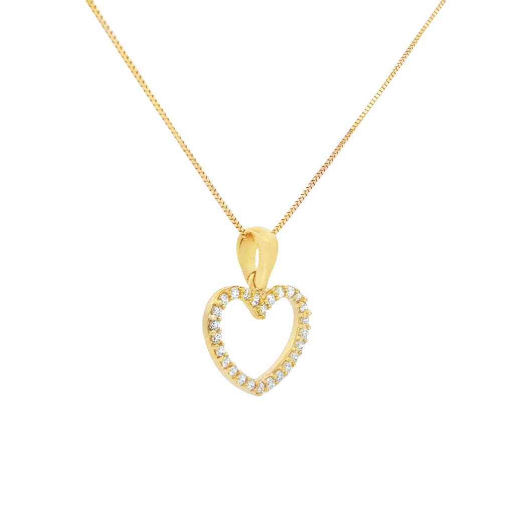DIJE SILUETA CORAZÓN CON ZIRCONES