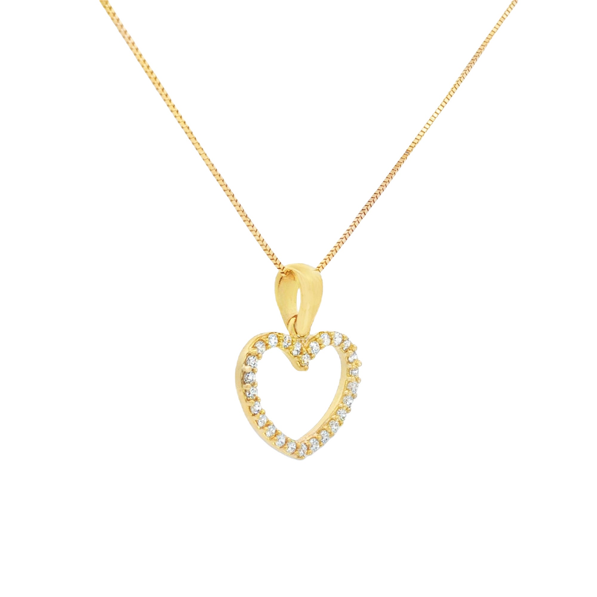 DIJE SILUETA CORAZÓN CON ZIRCONES