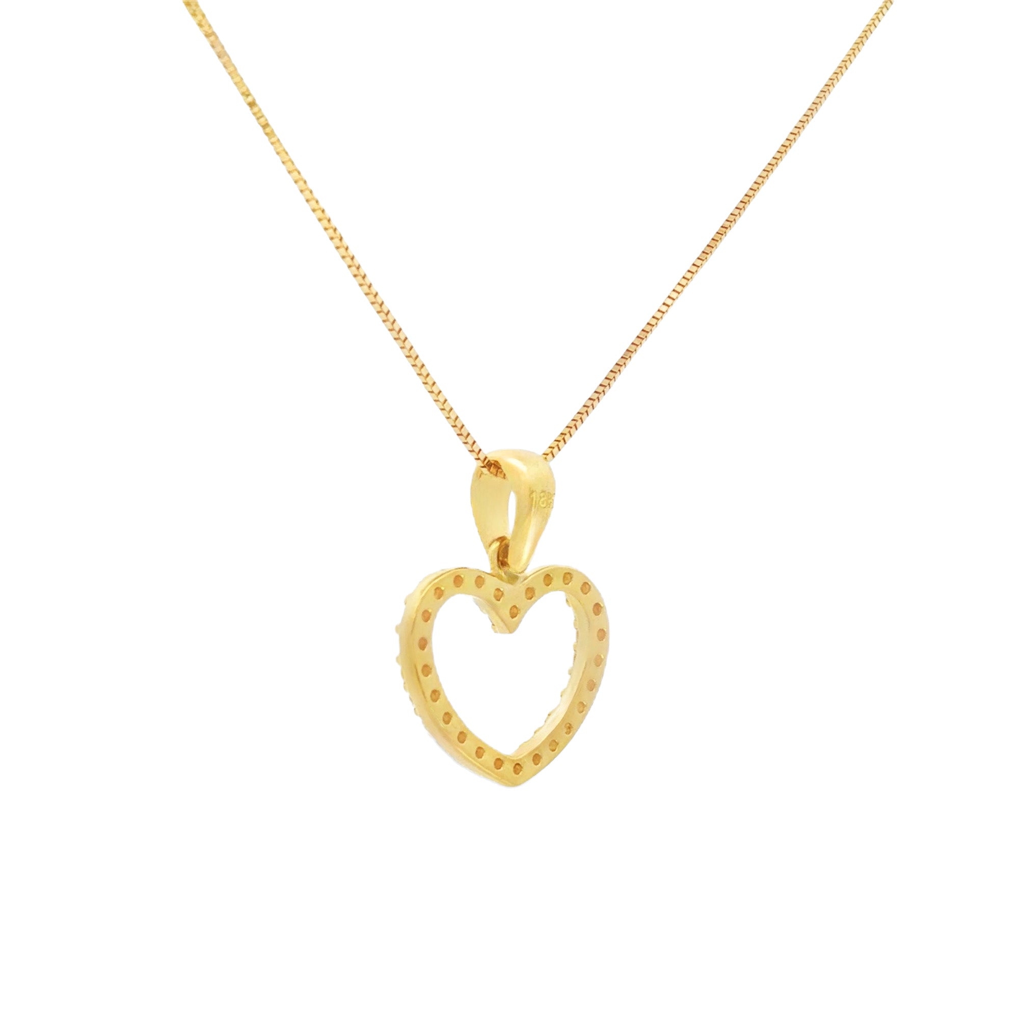 DIJE SILUETA CORAZÓN CON ZIRCONES