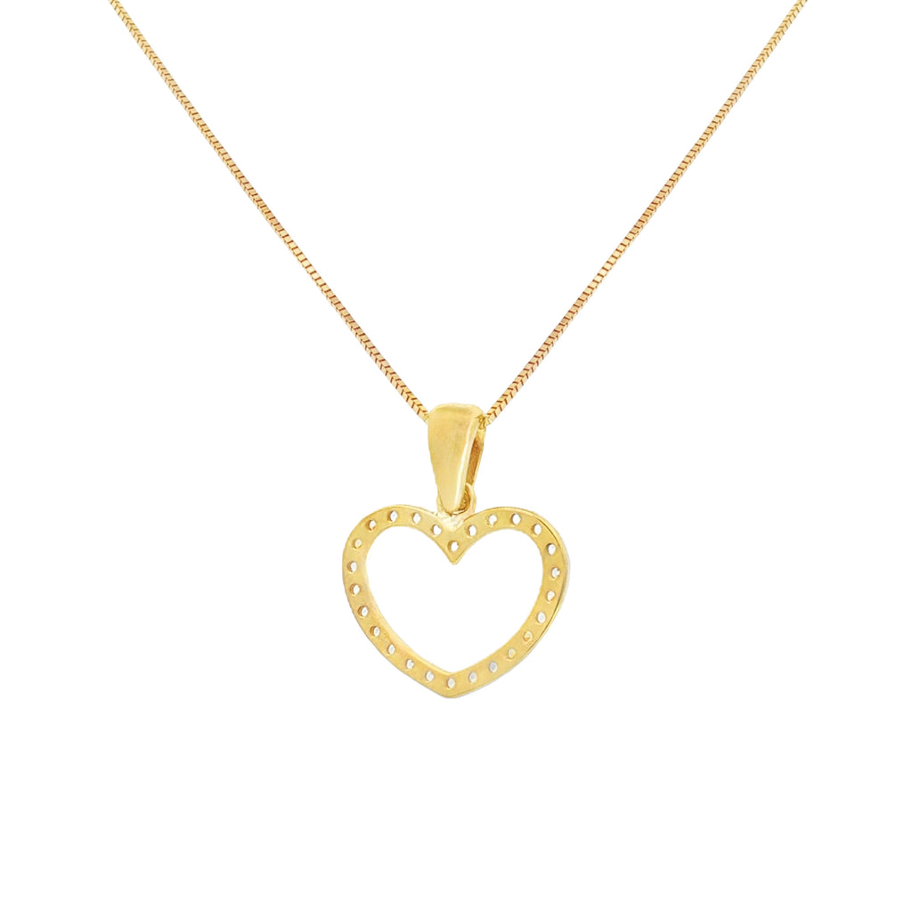 DIJE SILUETA CORAZÓN CON ZIRCONES