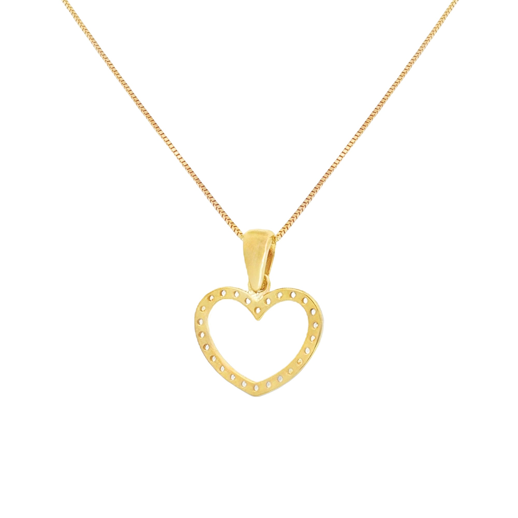 DIJE SILUETA CORAZÓN CON ZIRCONES