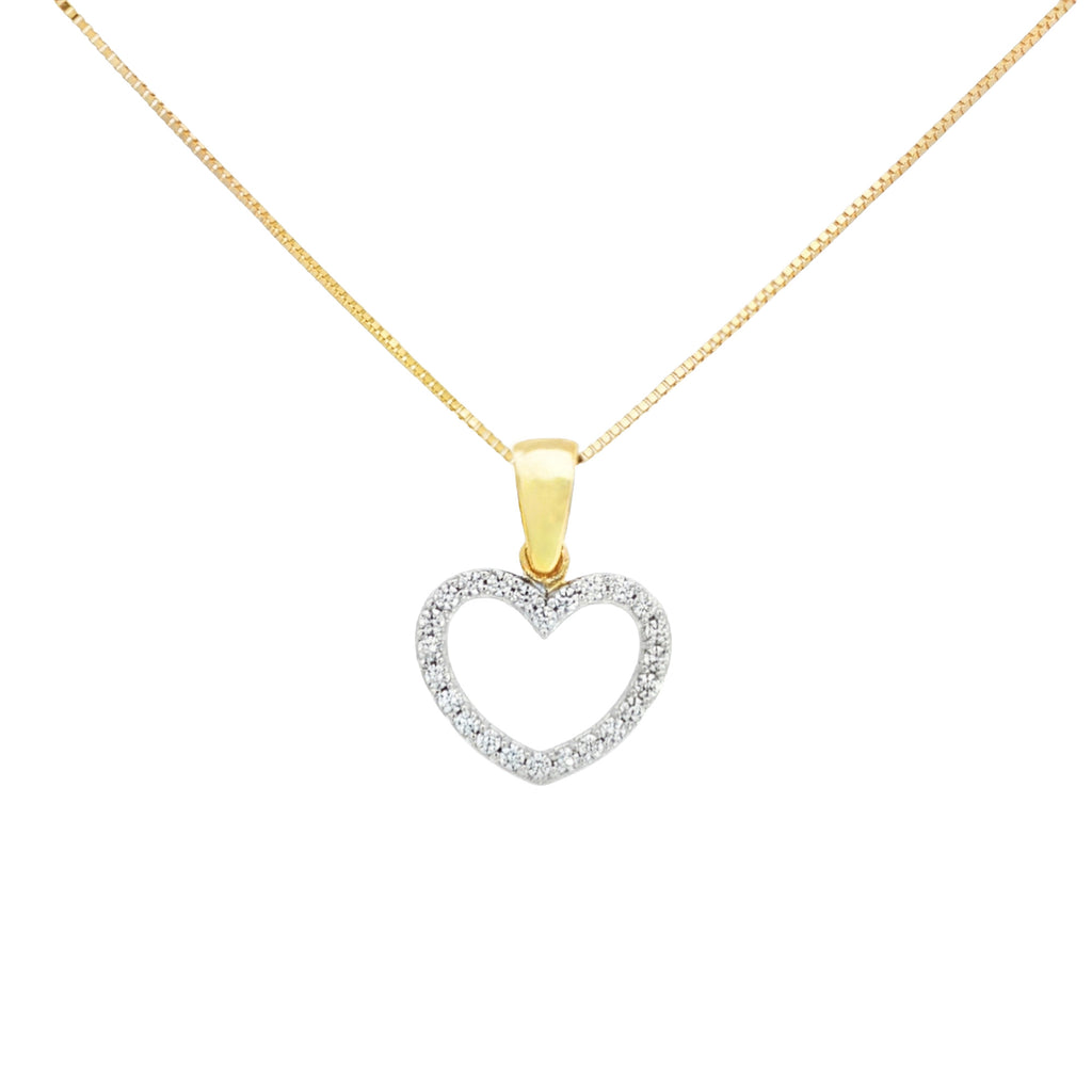 DIJE SILUETA CORAZÓN ZIRCONES