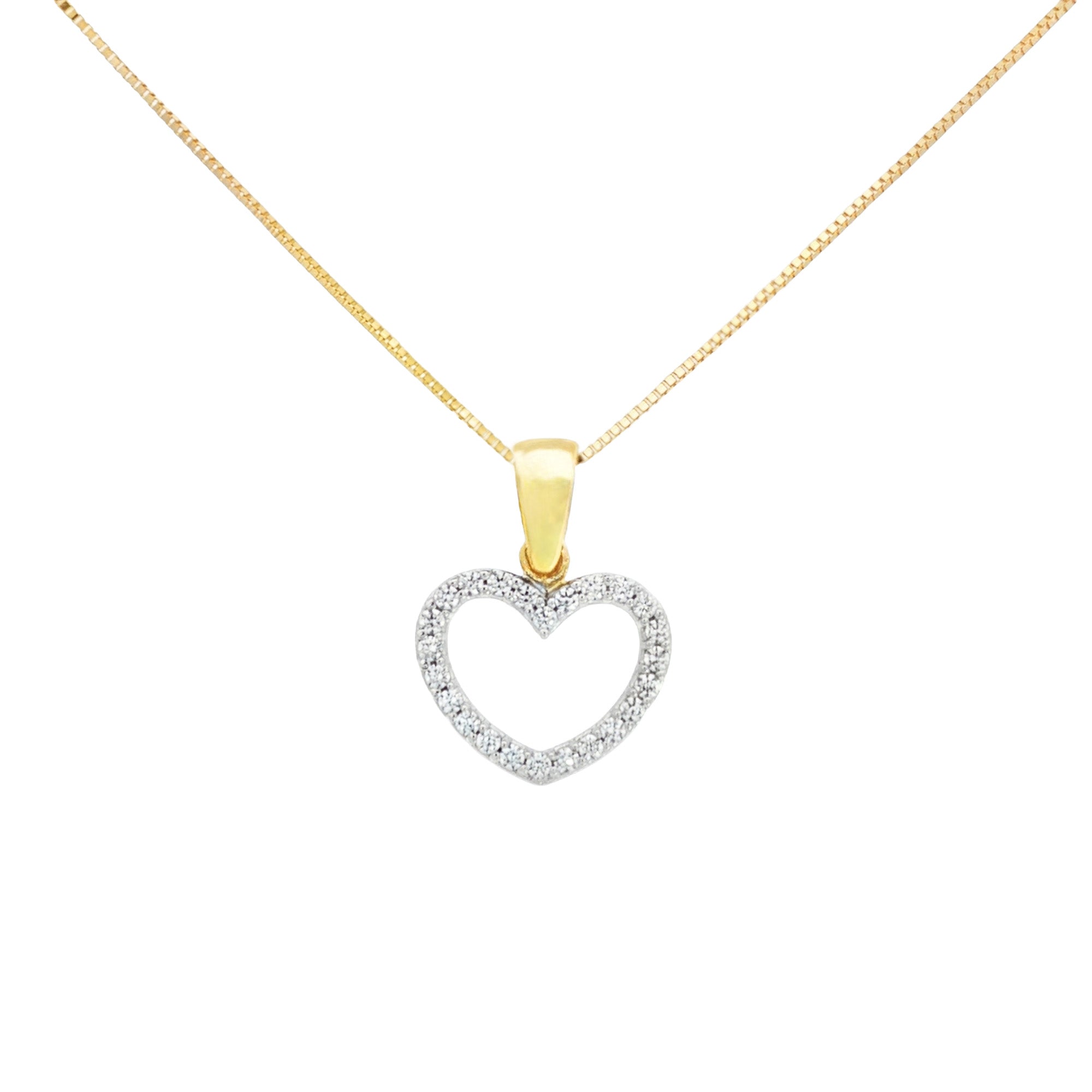 DIJE SILUETA CORAZÓN ZIRCONES