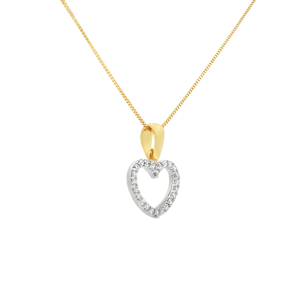 DIJE SILUETA CORAZÓN ZIRCONES