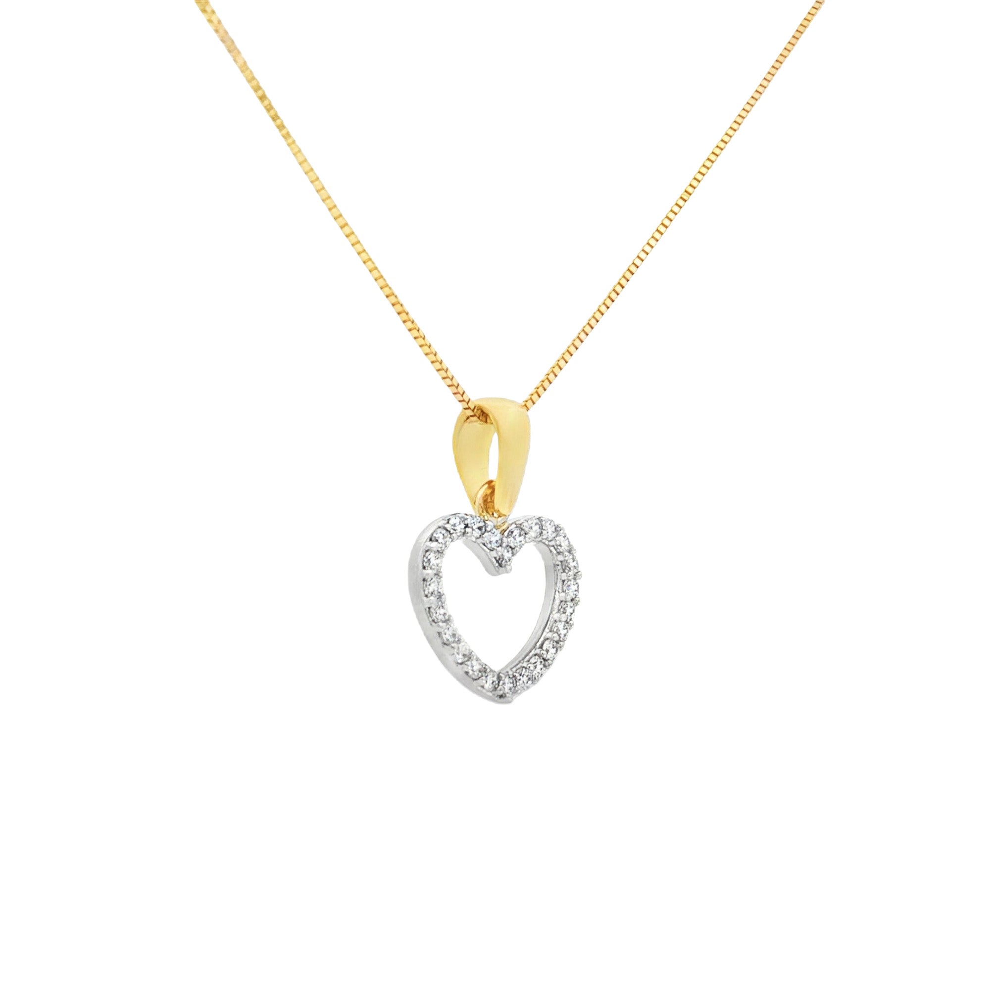 DIJE SILUETA CORAZÓN ZIRCONES