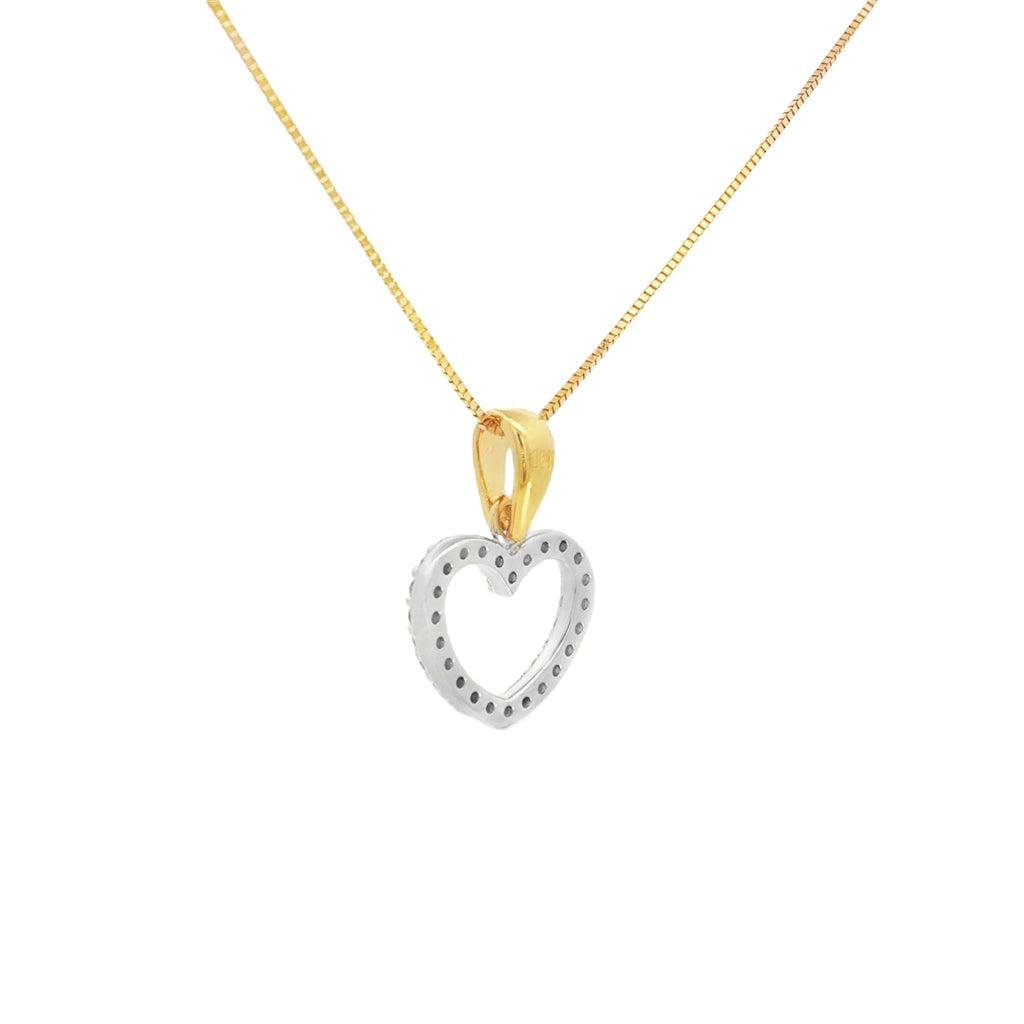 DIJE SILUETA CORAZÓN ZIRCONES