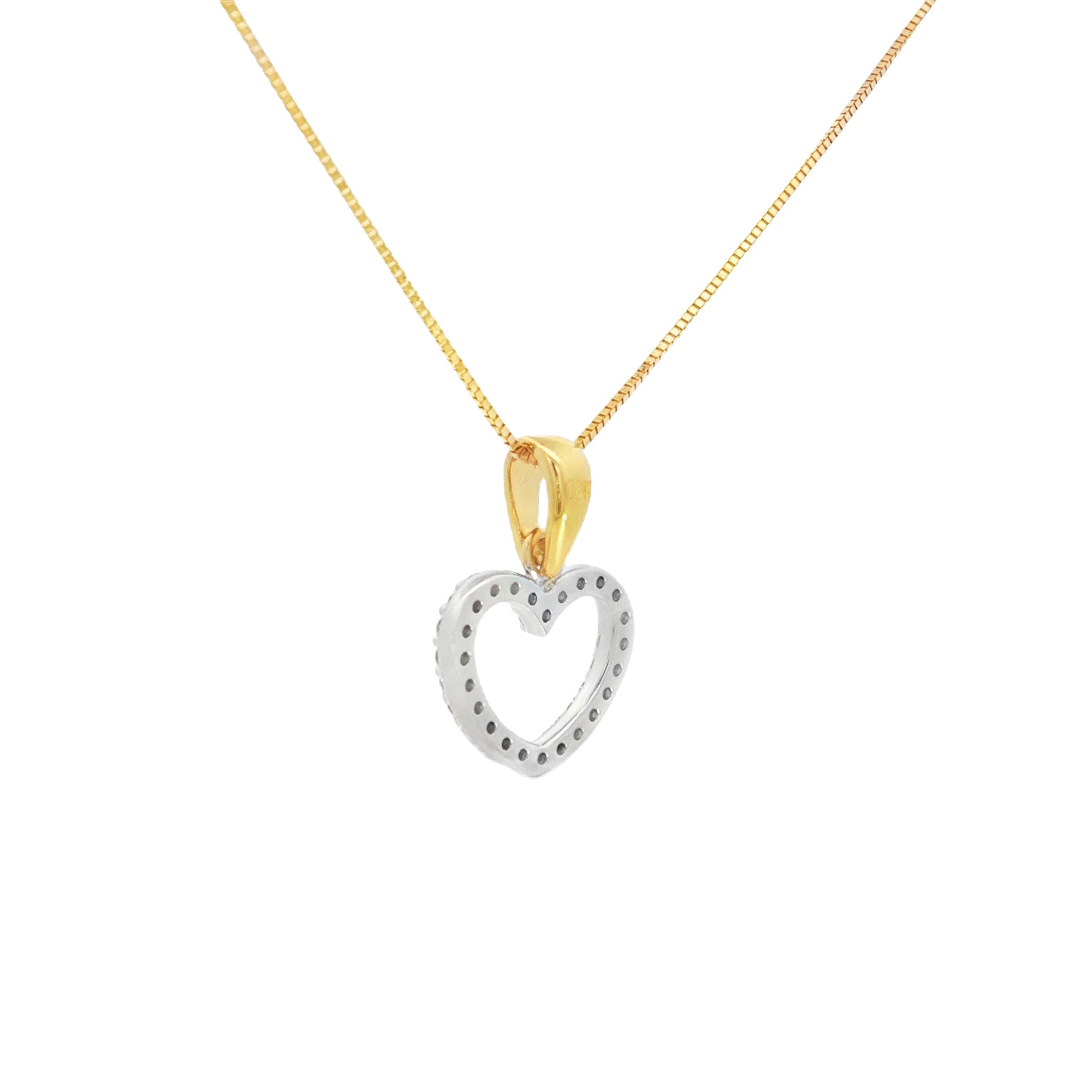 DIJE SILUETA CORAZÓN ZIRCONES