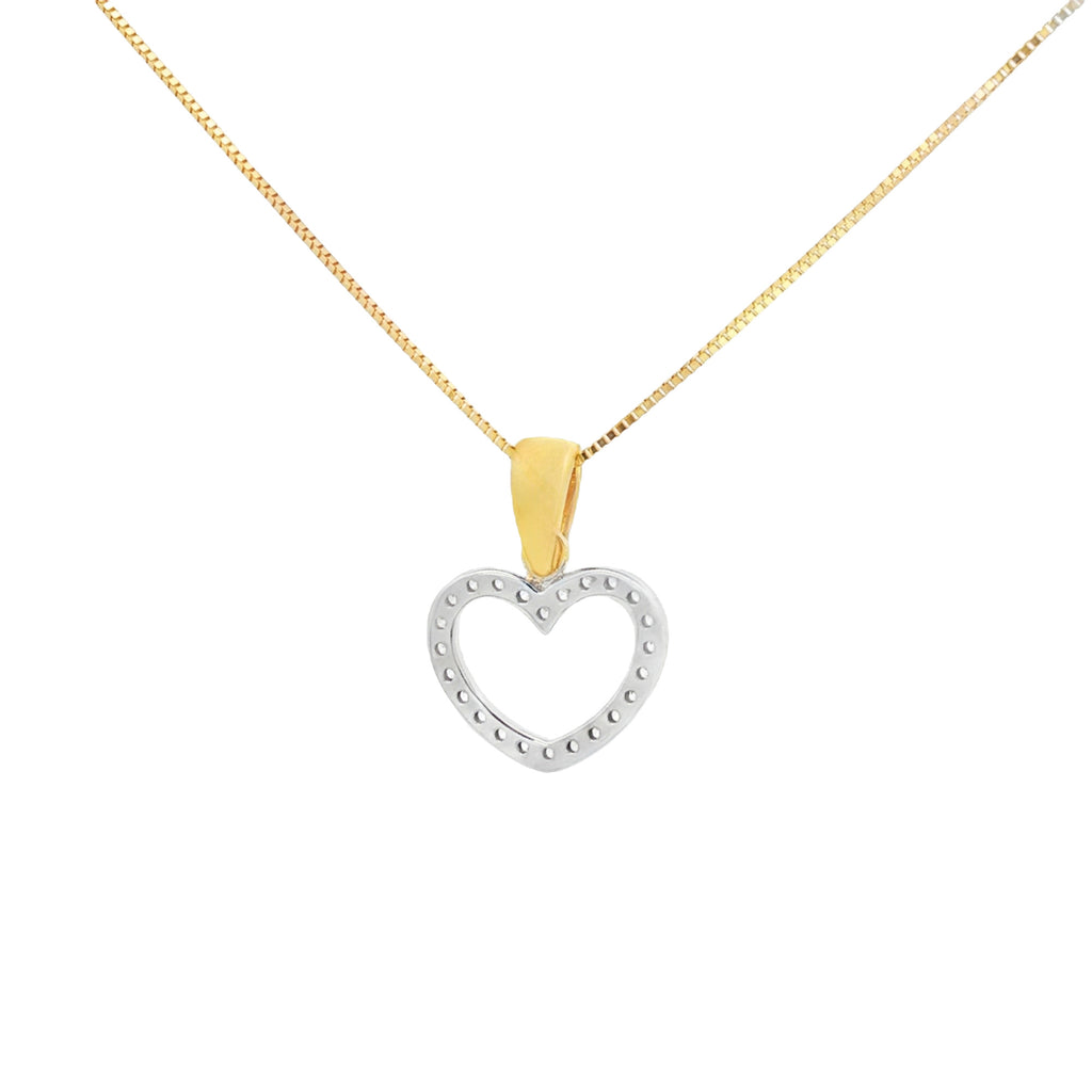 DIJE SILUETA CORAZÓN ZIRCONES