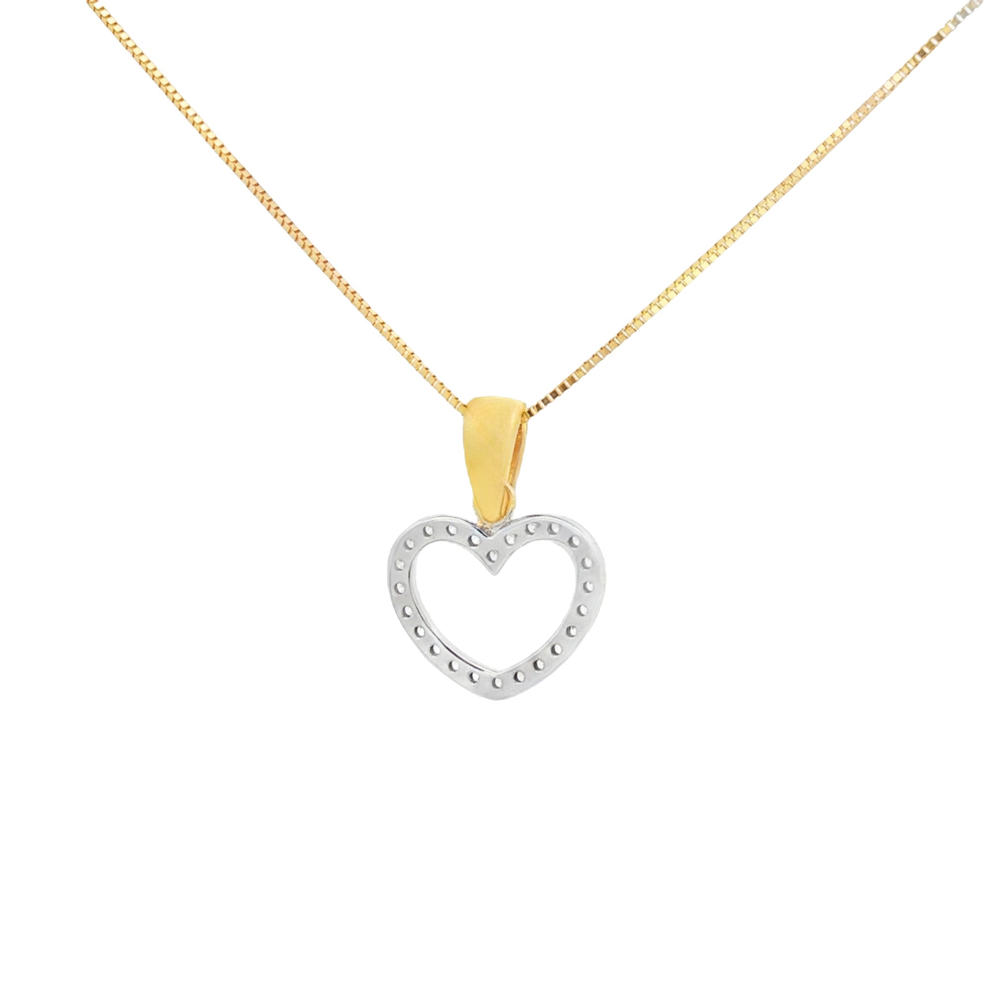 DIJE SILUETA CORAZÓN ZIRCONES