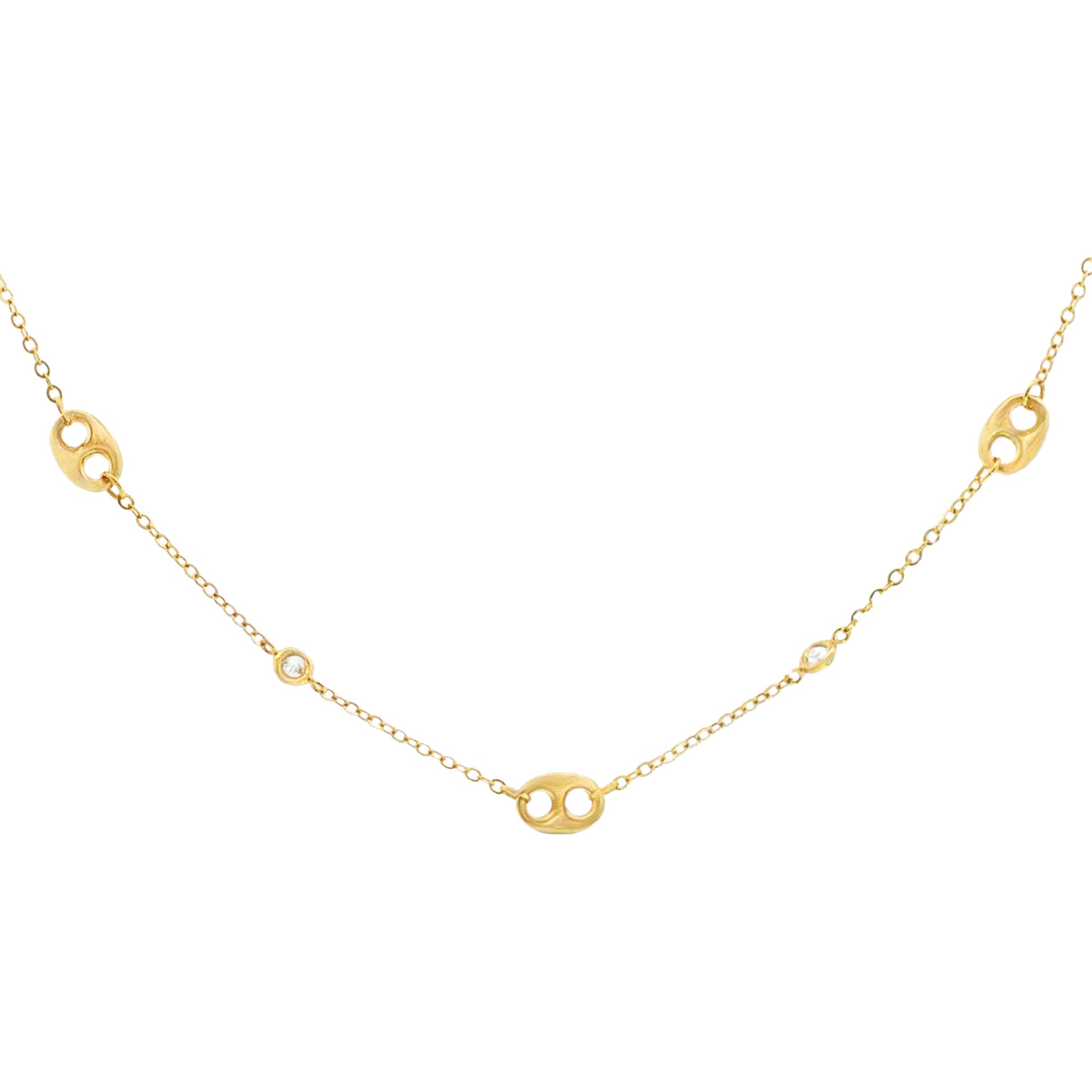 GARGANTILLA TEJIDO ROLLO CON DIJE GUCCI Y ZIRCÓN