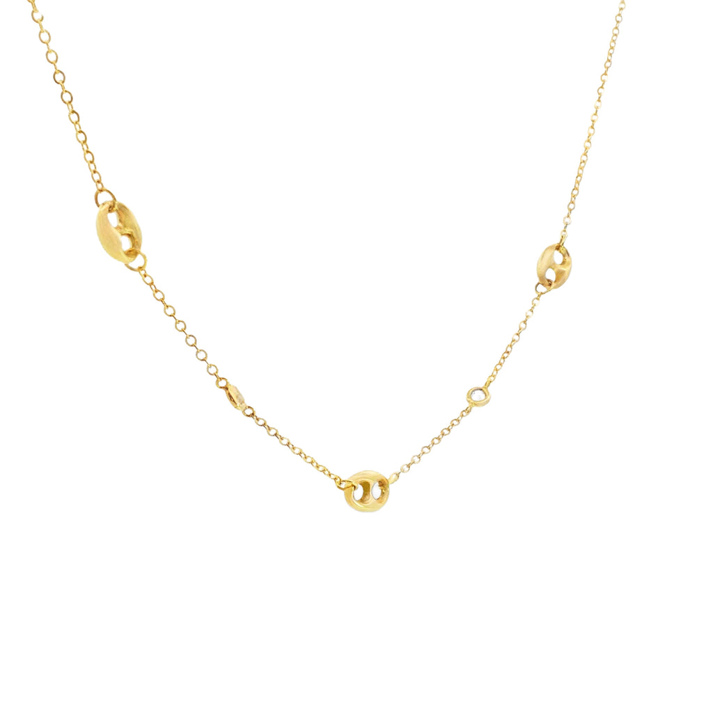 GARGANTILLA TEJIDO ROLLO CON DIJE GUCCI Y ZIRCÓN