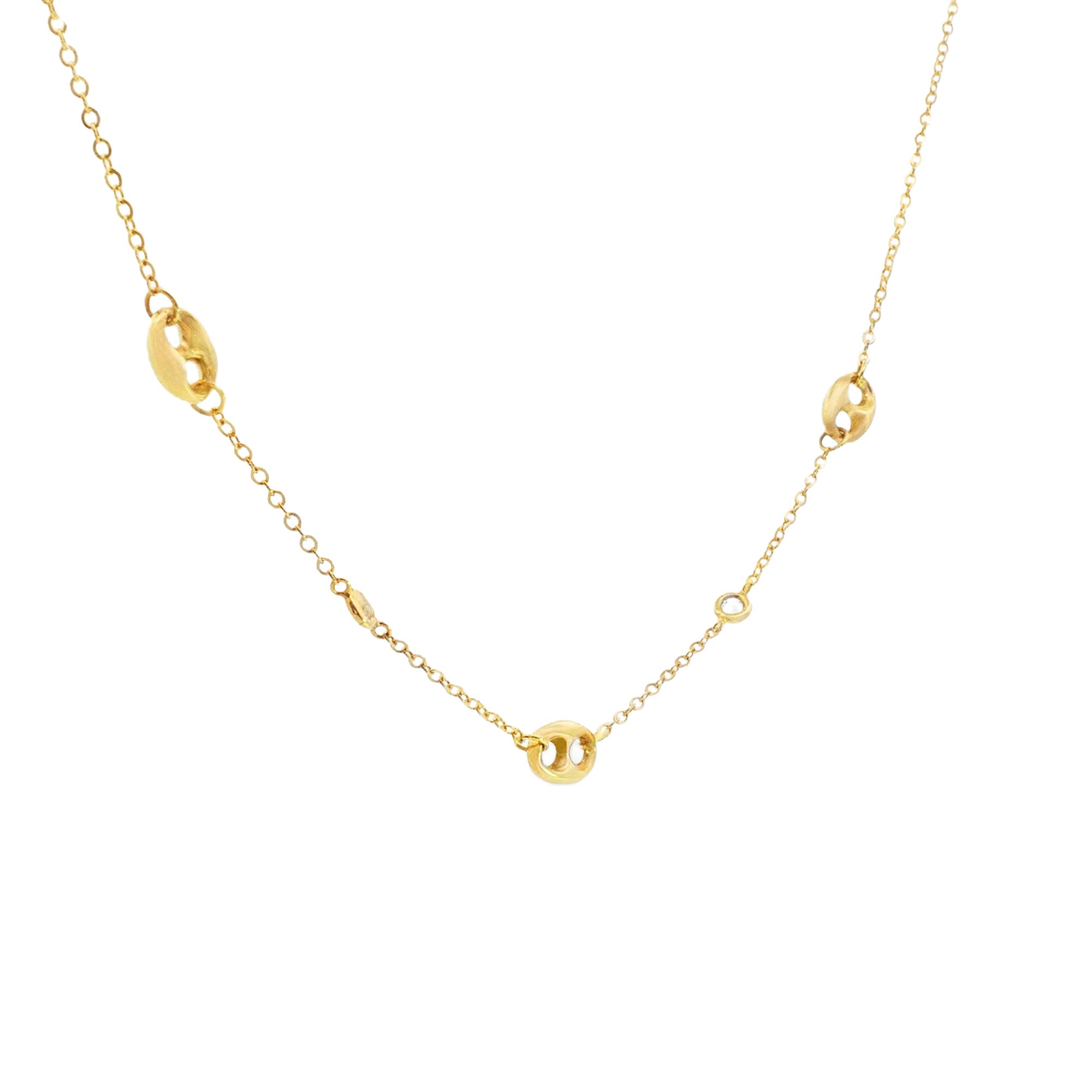 GARGANTILLA TEJIDO ROLLO CON DIJE GUCCI Y ZIRCÓN