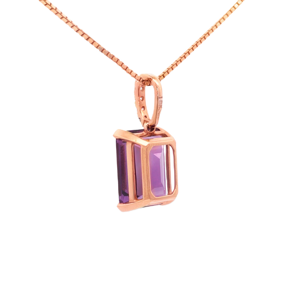 DIJE CON AMATISTA Y DIAMANTES