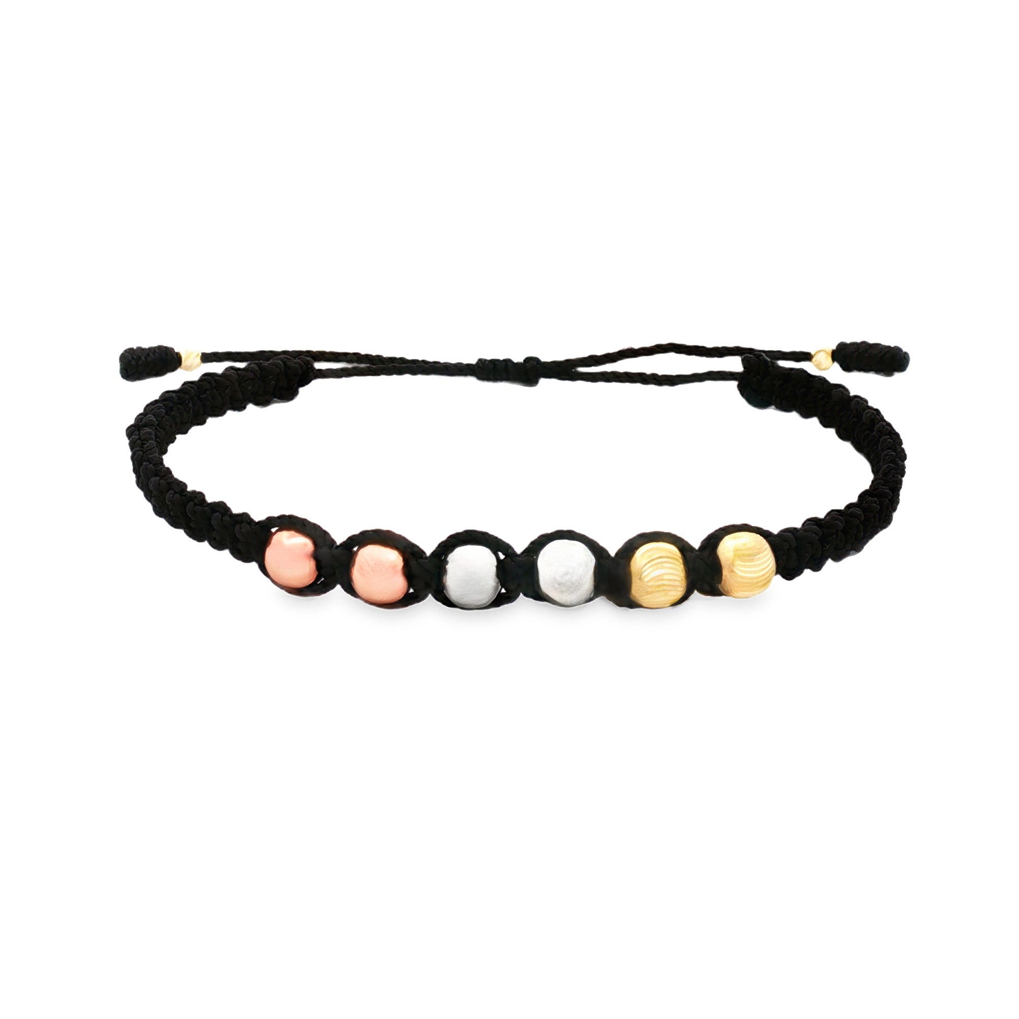 PULSERA HILO NEGRO TRES OROS