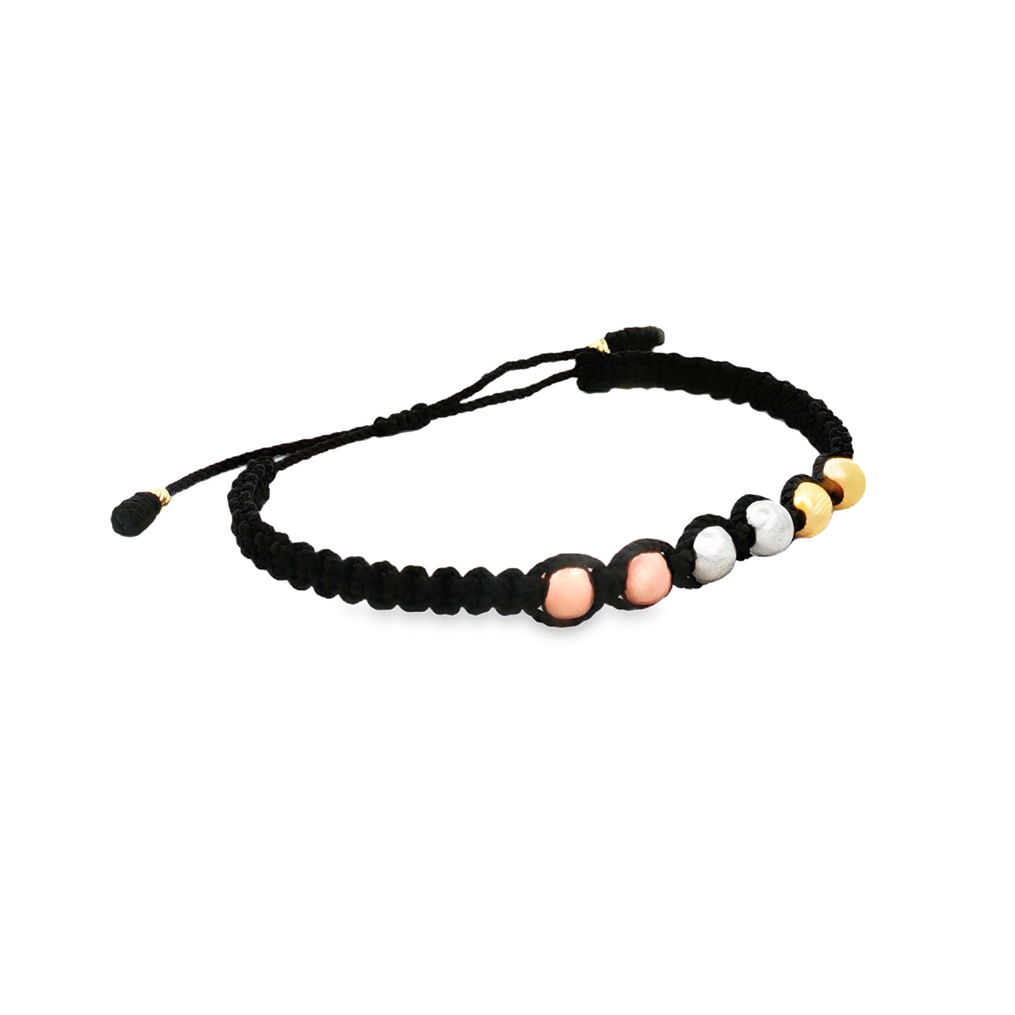 PULSERA HILO NEGRO TRES OROS