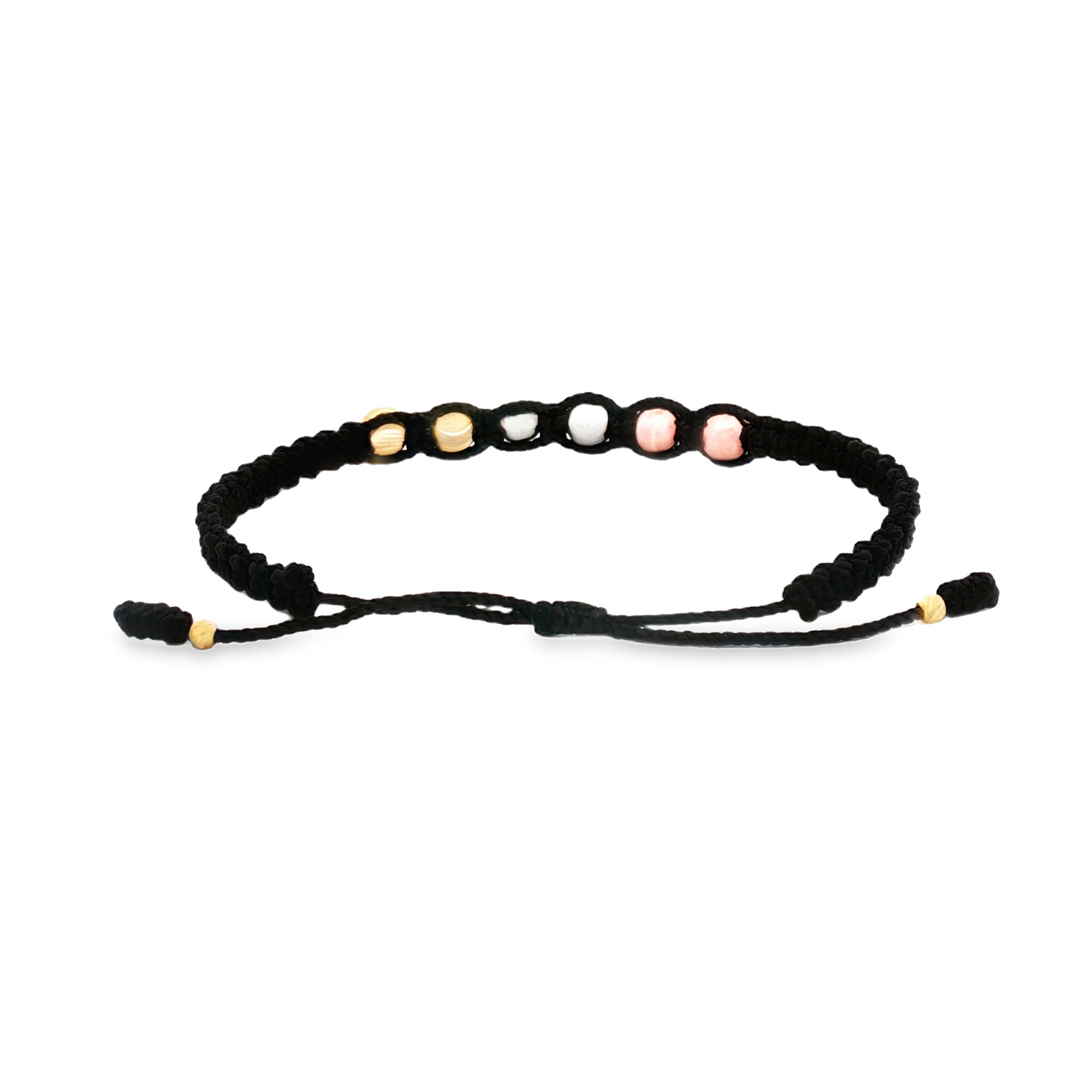 PULSERA HILO NEGRO TRES OROS